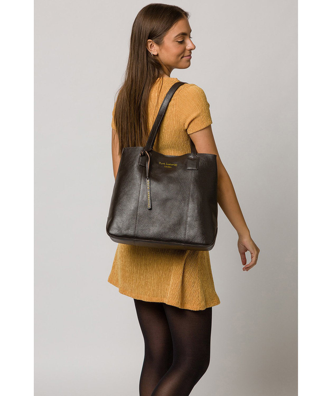 'Ruxley' Dark Brown Leather Tote Bag