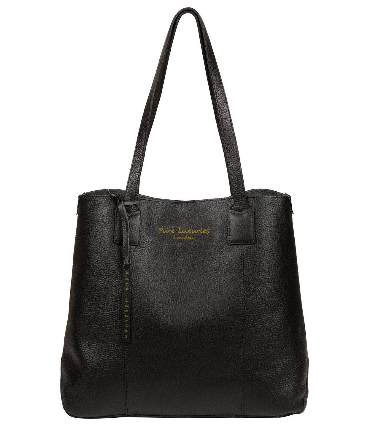 'Ruxley' Jet Black Leather Tote Bag