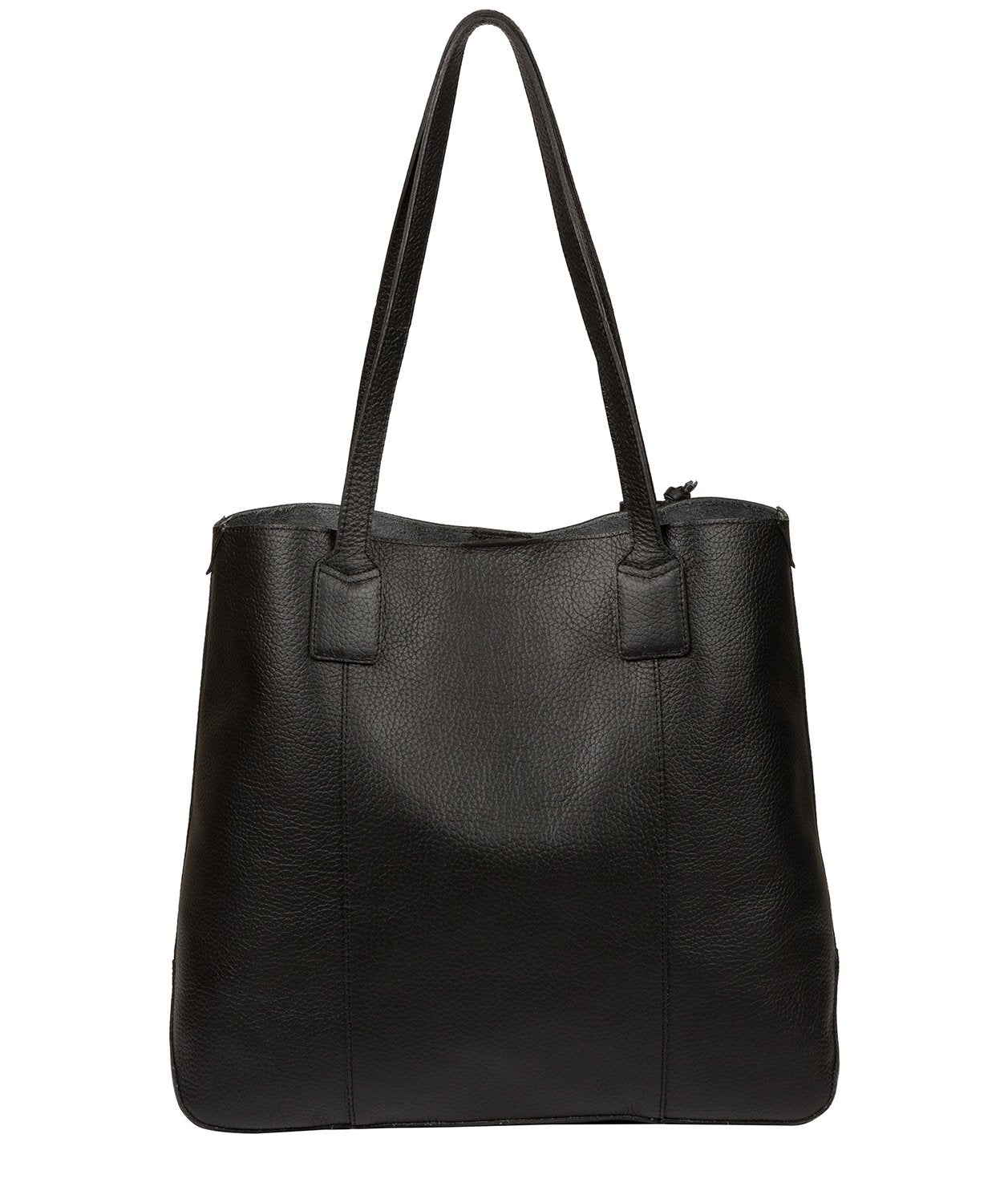 'Ruxley' Jet Black Leather Tote Bag