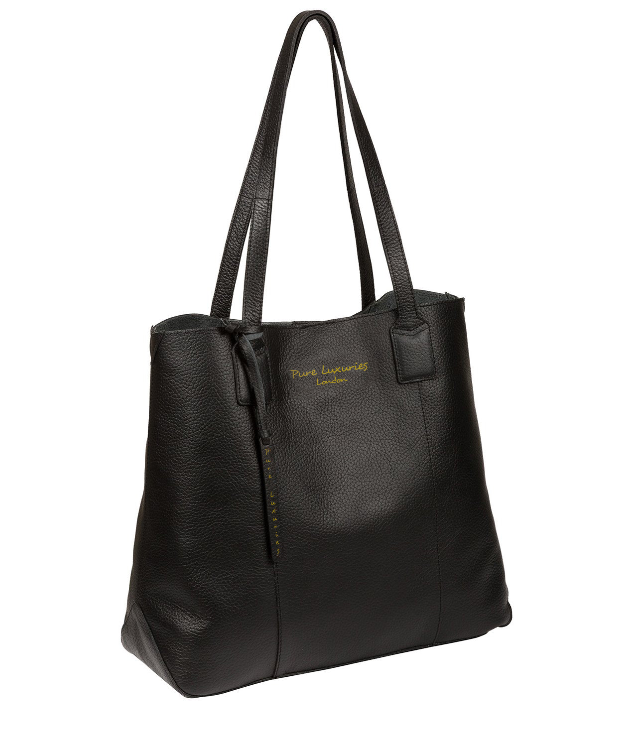 'Ruxley' Jet Black Leather Tote Bag