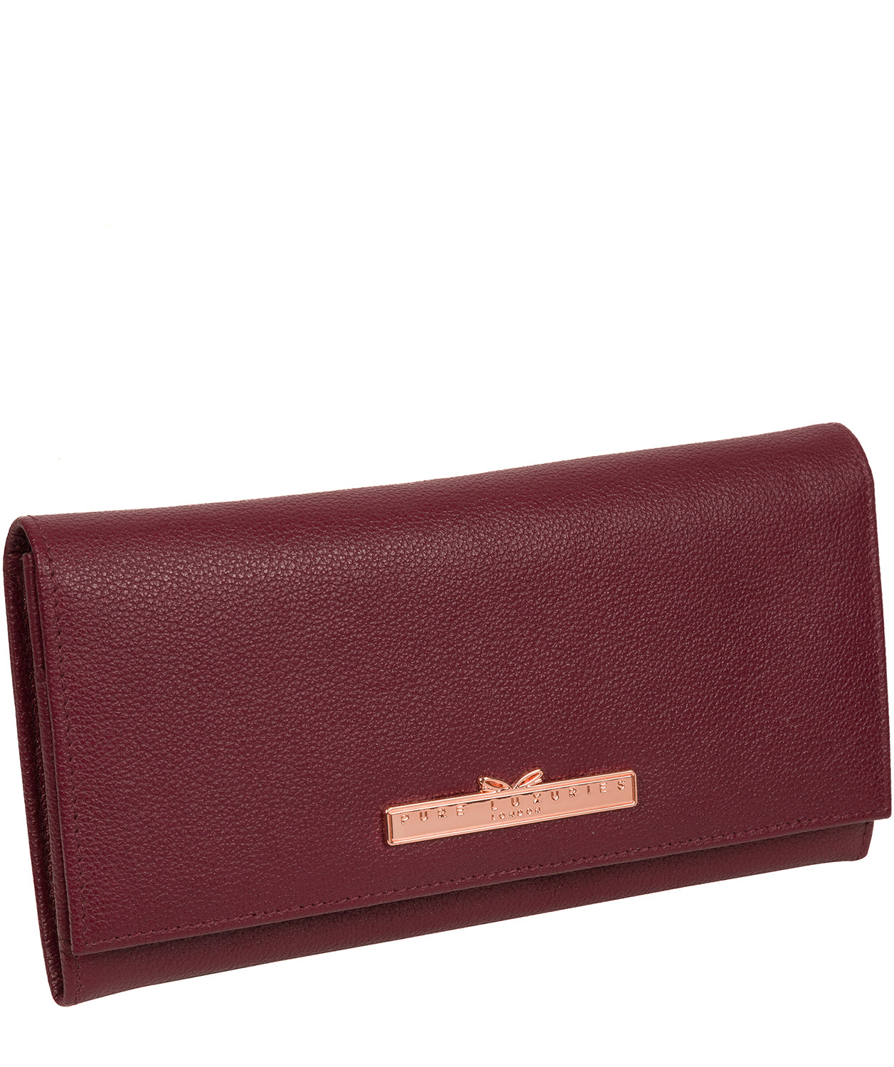 'Winslett' Pomegranate Leather Purse Pure Luxuries London