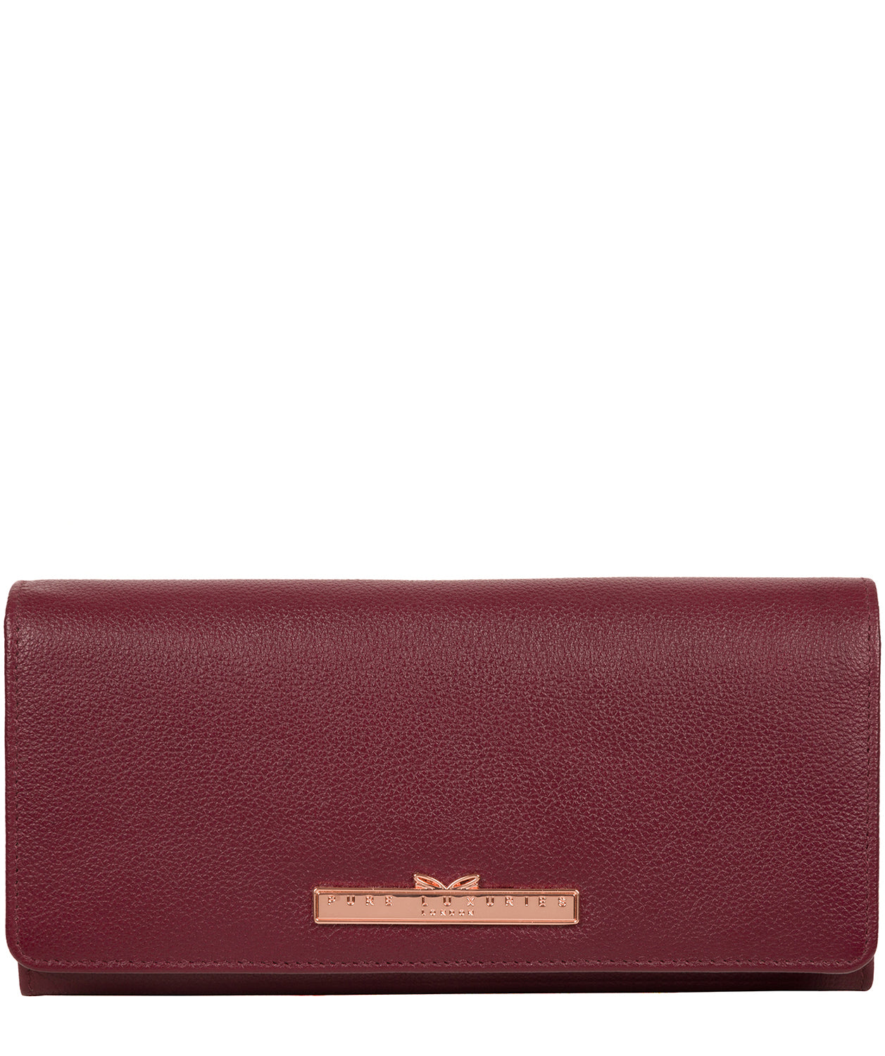 'Arterton' Pomegranate Leather Purse Pure Luxuries London