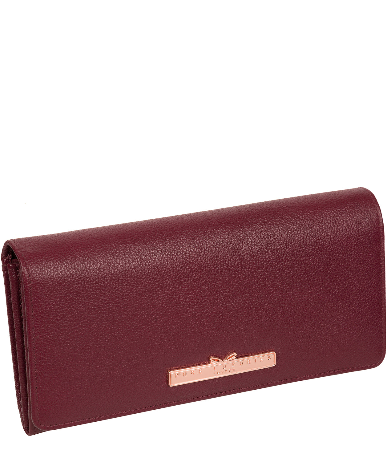 'Arterton' Pomegranate Leather Purse Pure Luxuries London