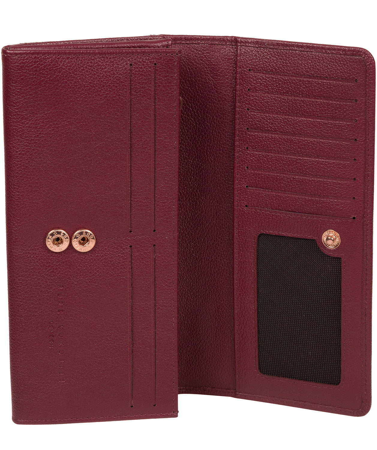 'Arterton' Pomegranate Leather Purse Pure Luxuries London