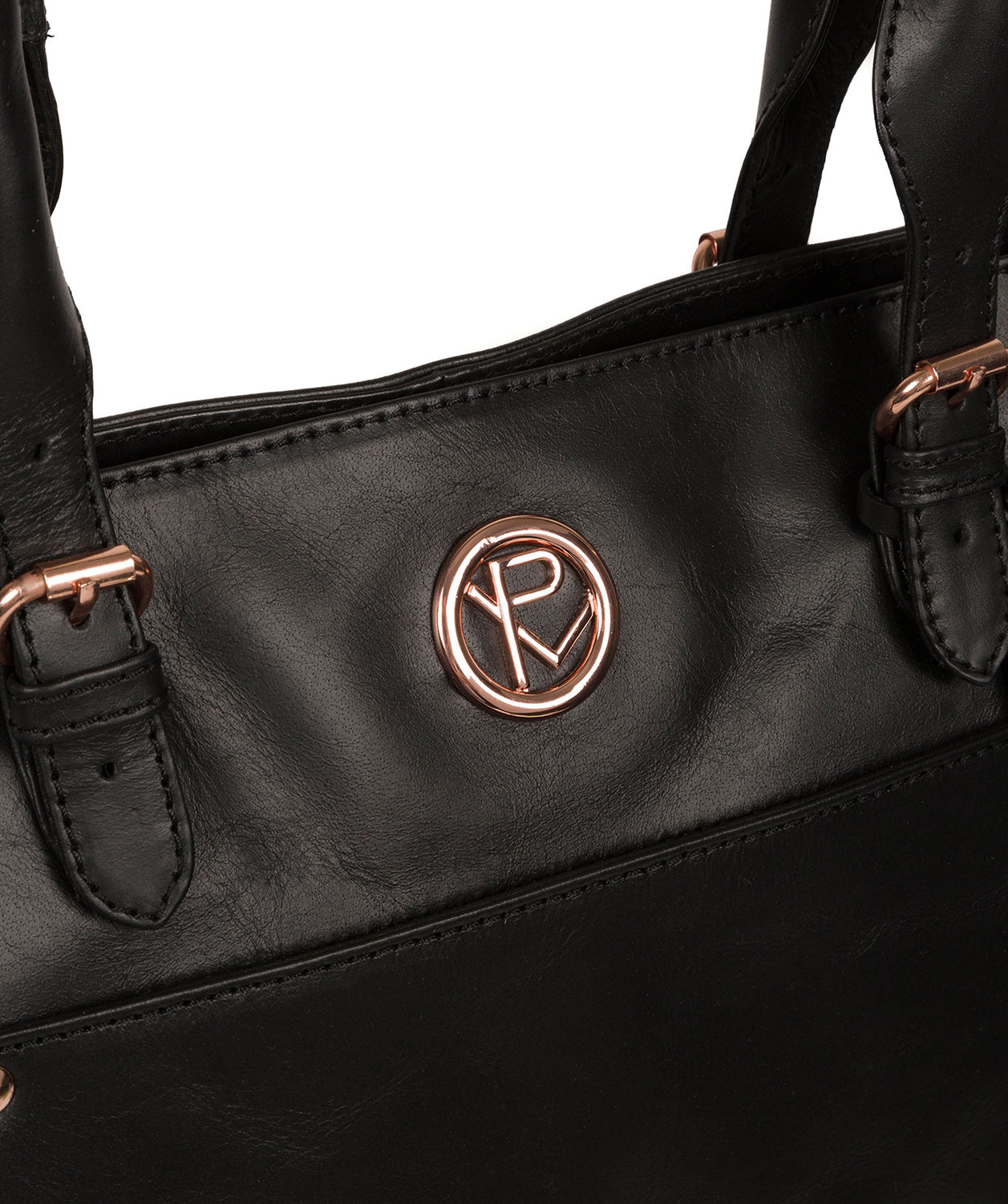 'Monet' Black Leather Tote Bag image 6