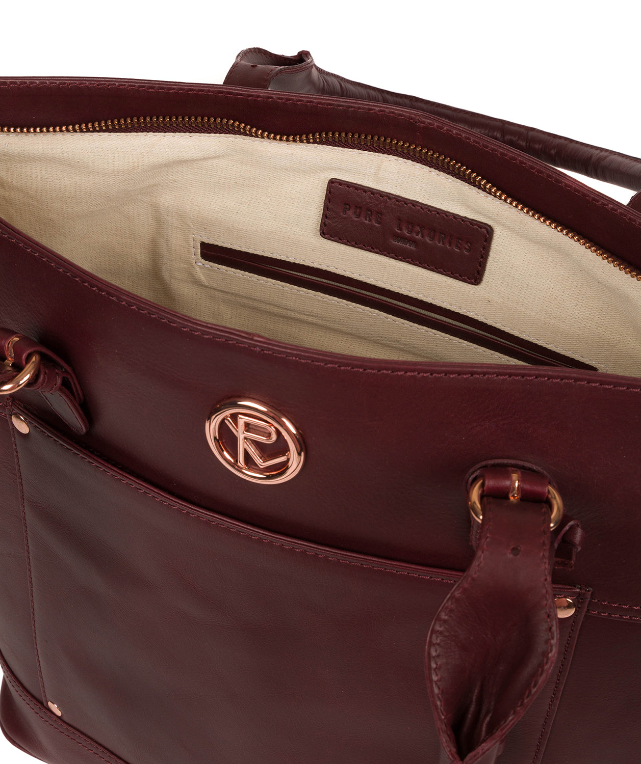 'Monet' Burgundy Leather Tote Bag image 4