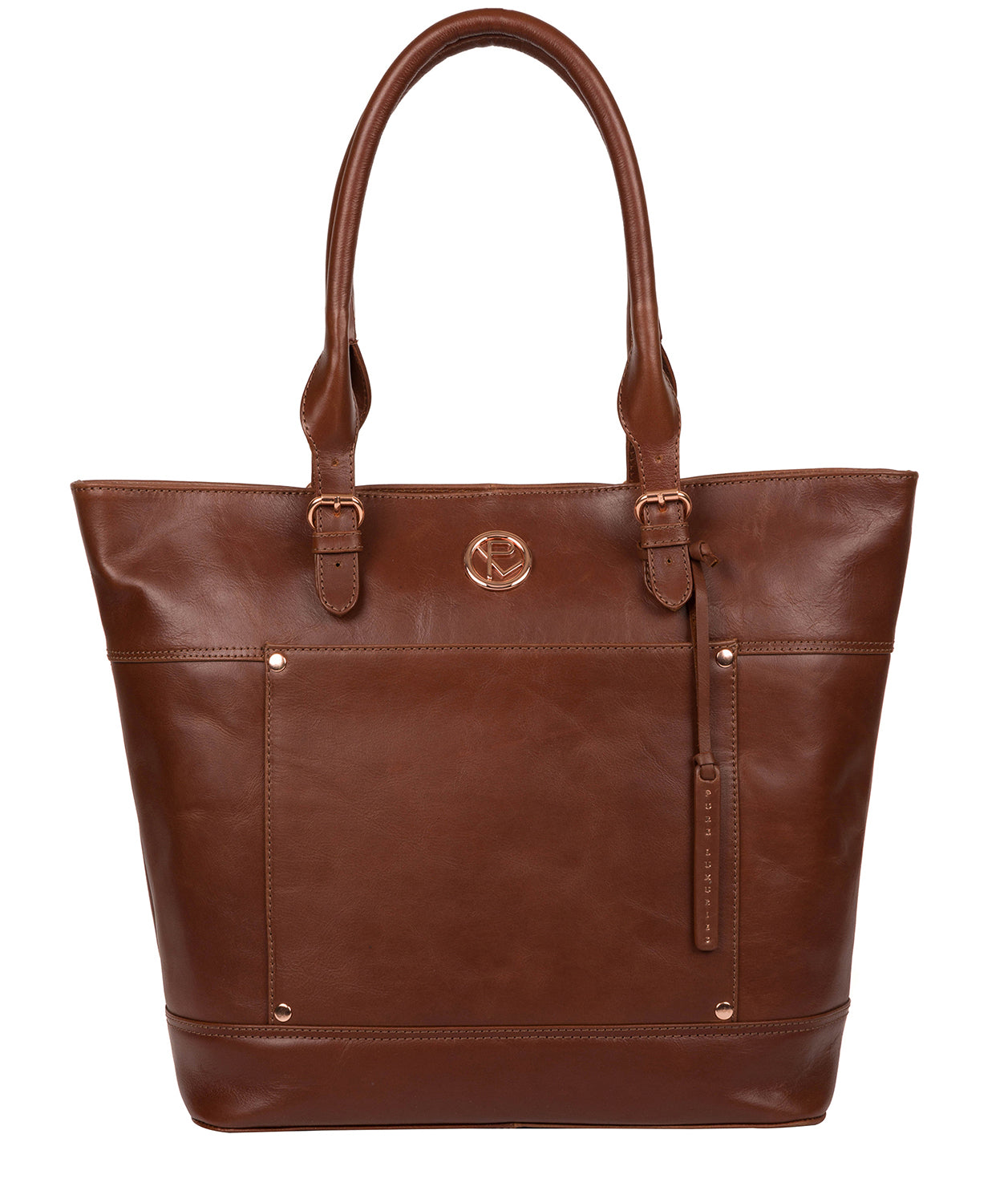 'Monet' Cognac Leather Tote Bag image 1