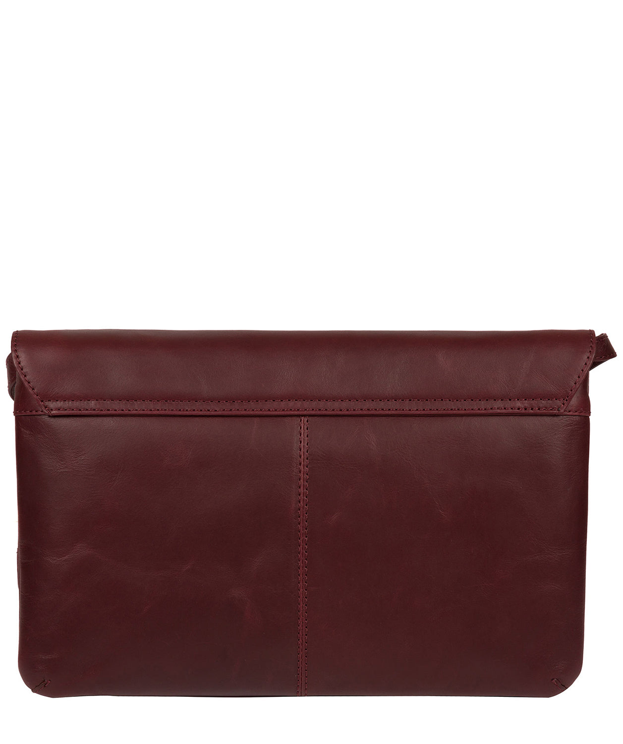 'Ermes' Burgundy Leather Cross Body Clutch Bag Pure Luxuries London