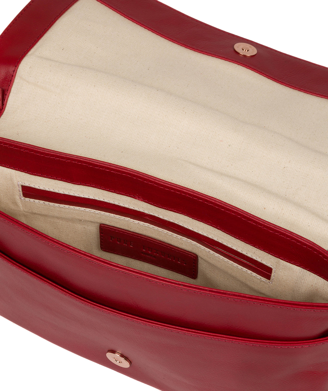 'Ermes' Cherry Leather Cross Body Clutch Bag image 4