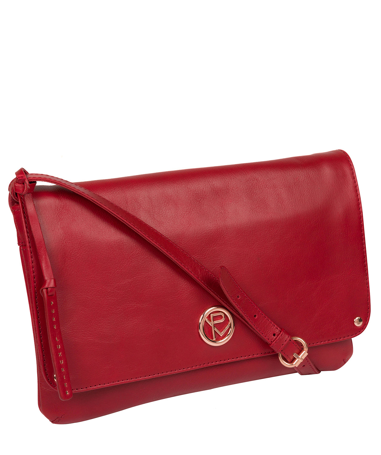 'Ermes' Cherry Leather Cross Body Clutch Bag image 5