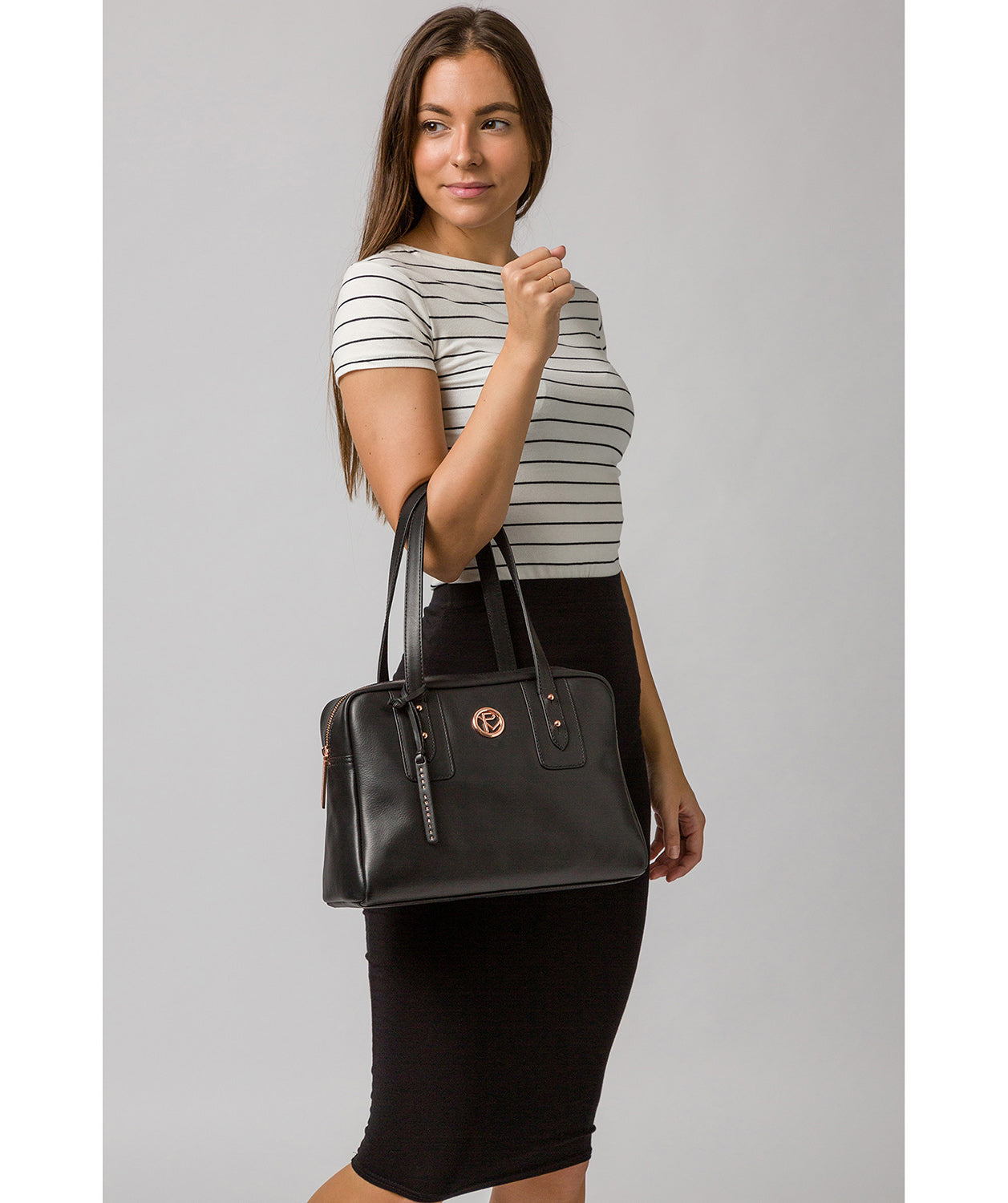 'Madox' Black Leather Handbag image 2