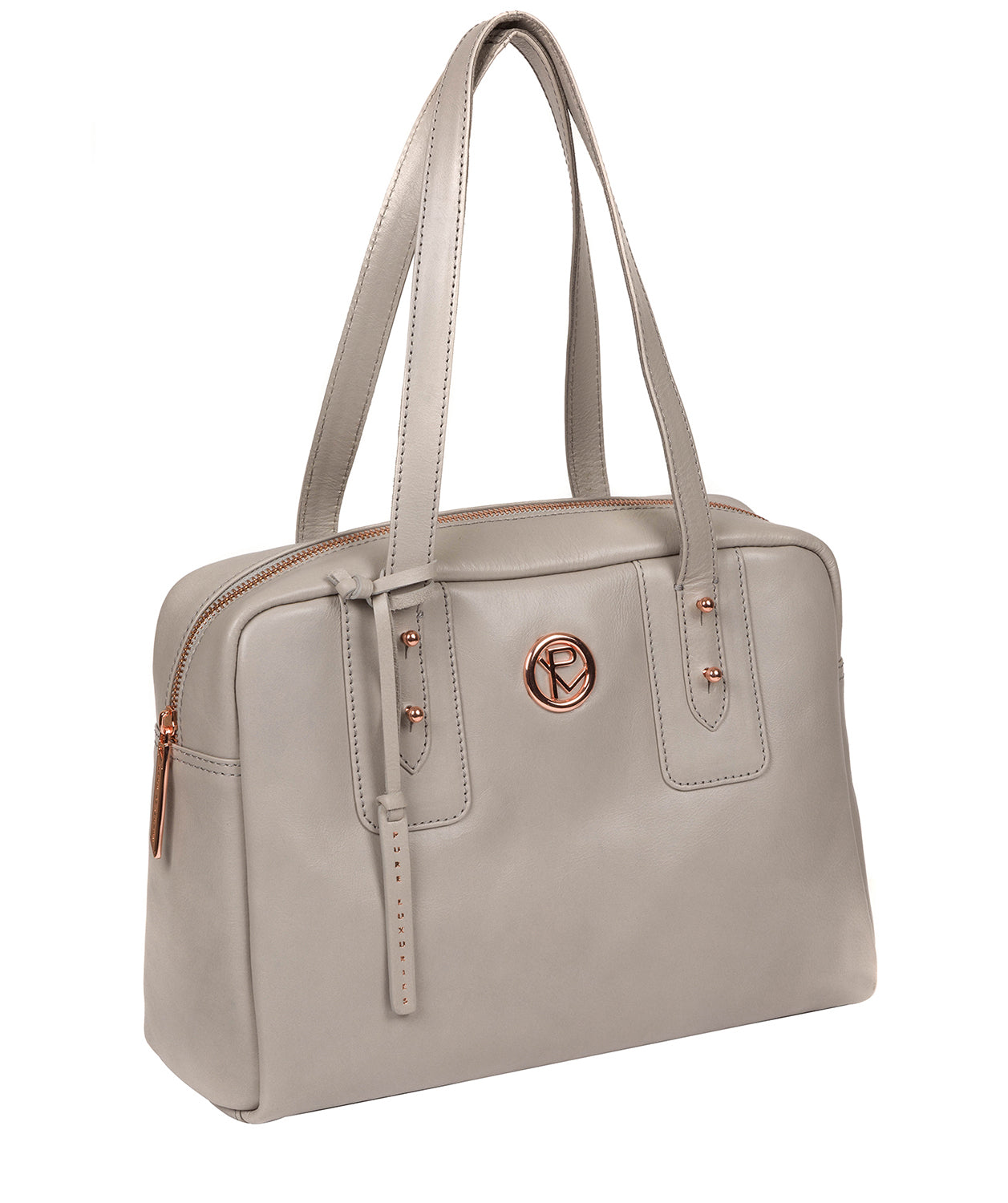 'Madox' Grey Leather Handbag image 5