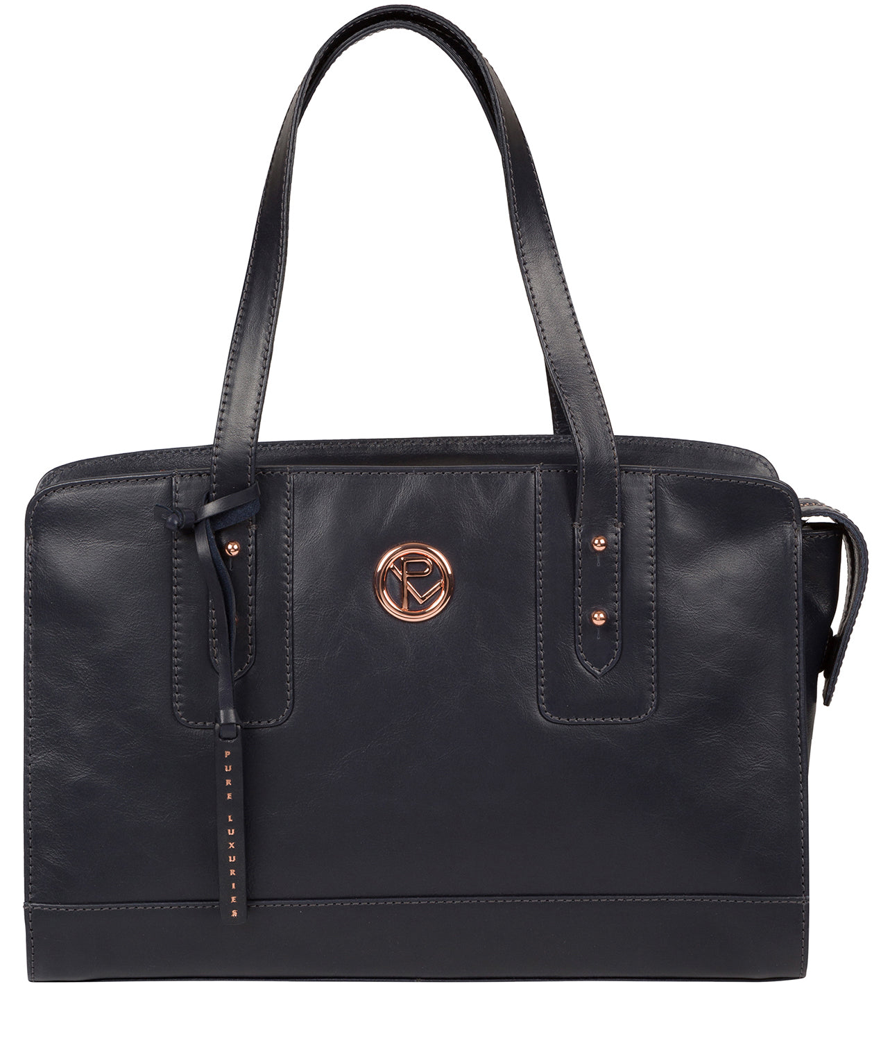 'Klee' Navy Leather Handbag image 1