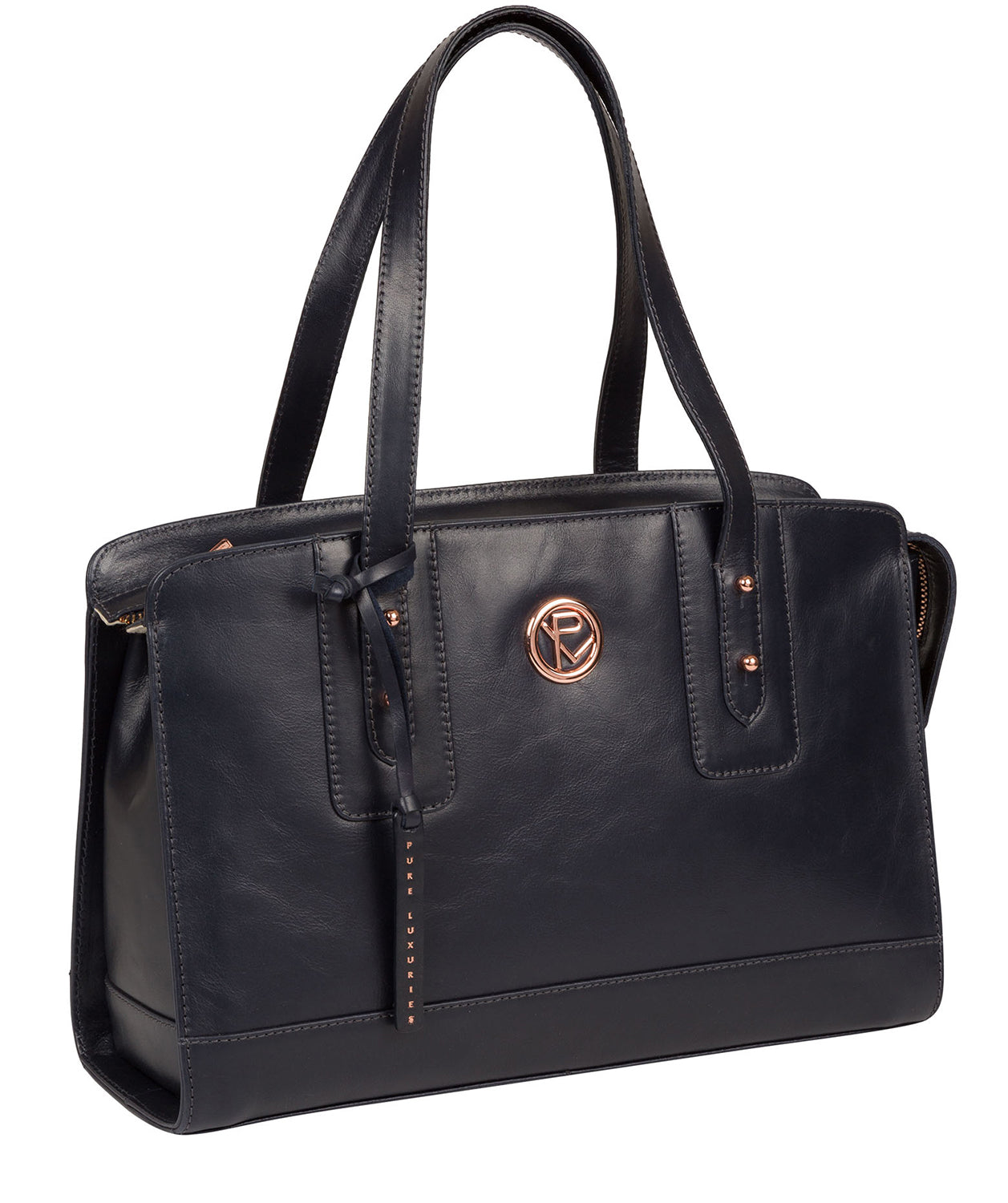 'Klee' Navy Leather Handbag image 5