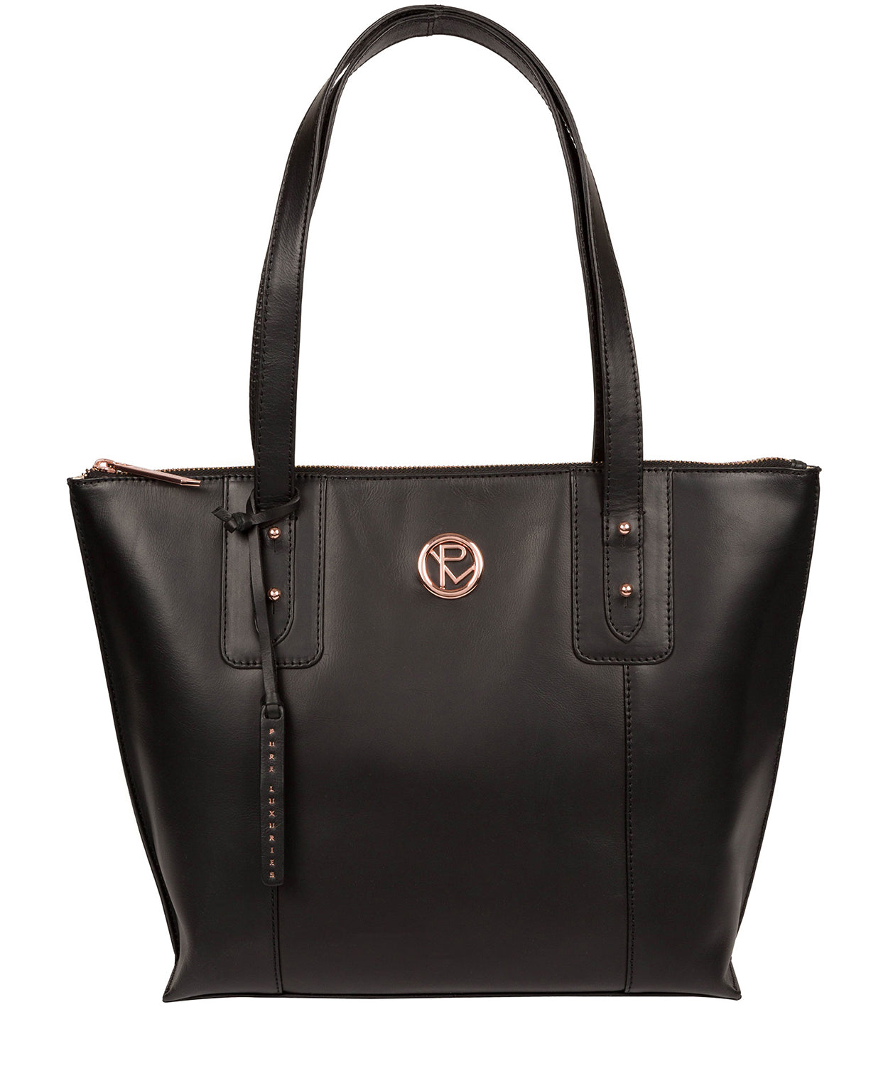 'Goya' Black Leather Tote Bag image 1