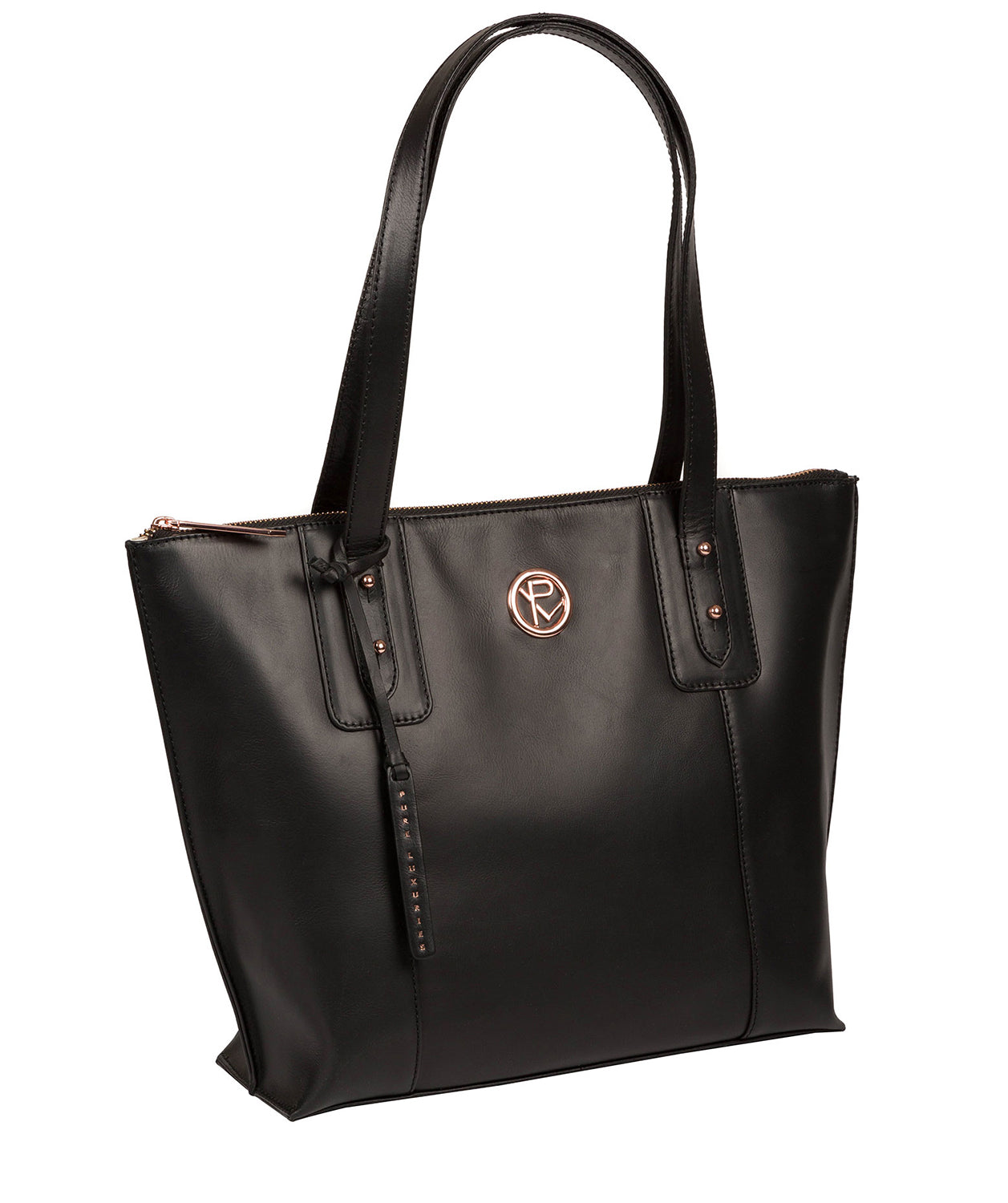 'Goya' Black Leather Tote Bag image 5