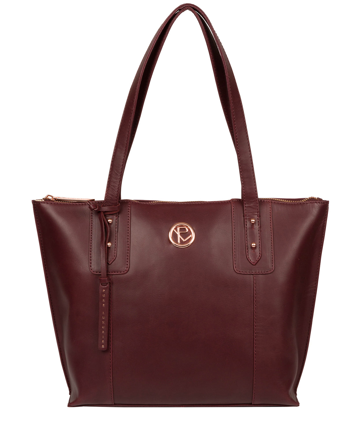 'Goya' Burgundy Leather Tote Bag image 1