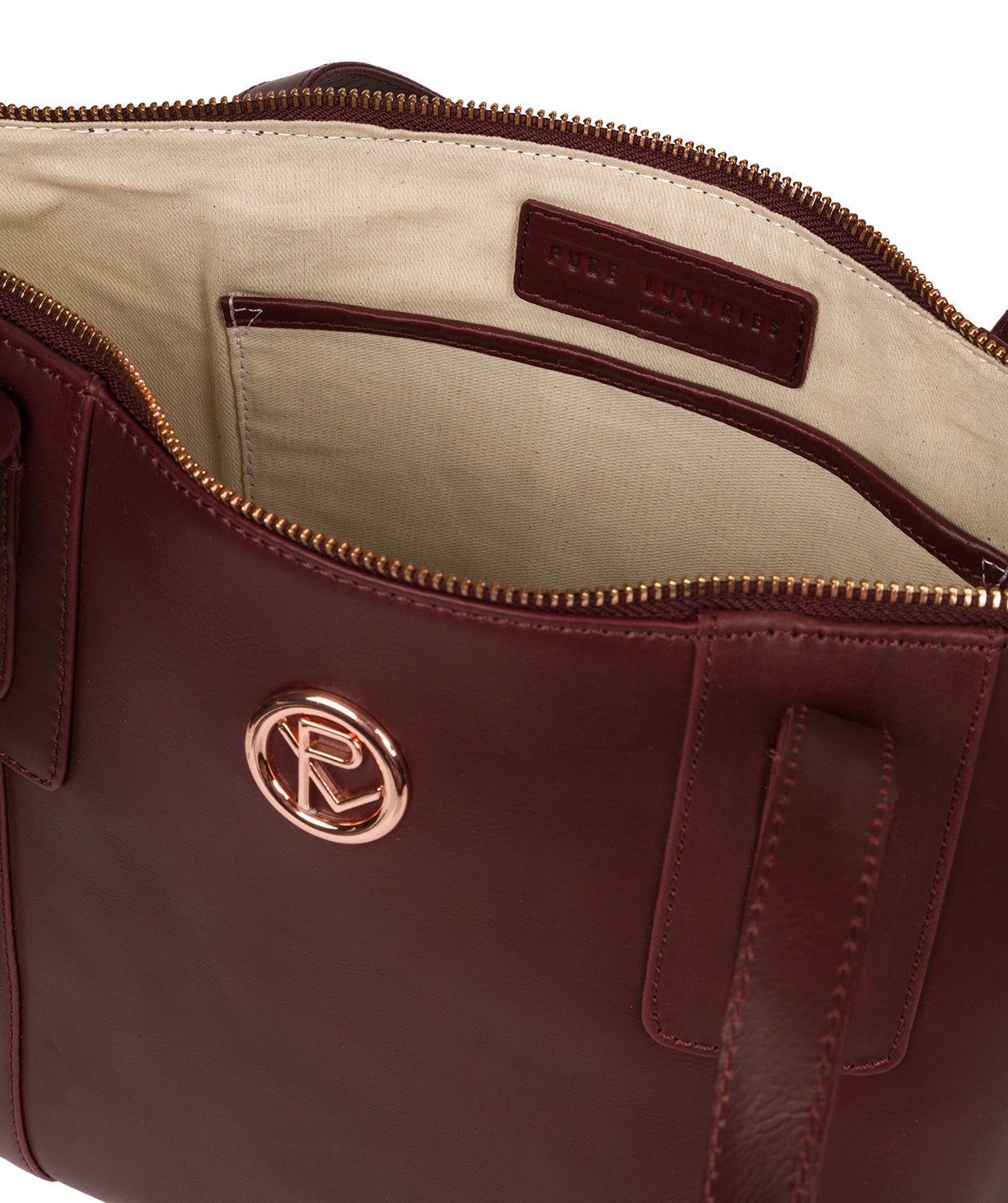 'Goya' Burgundy Leather Tote Bag image 4