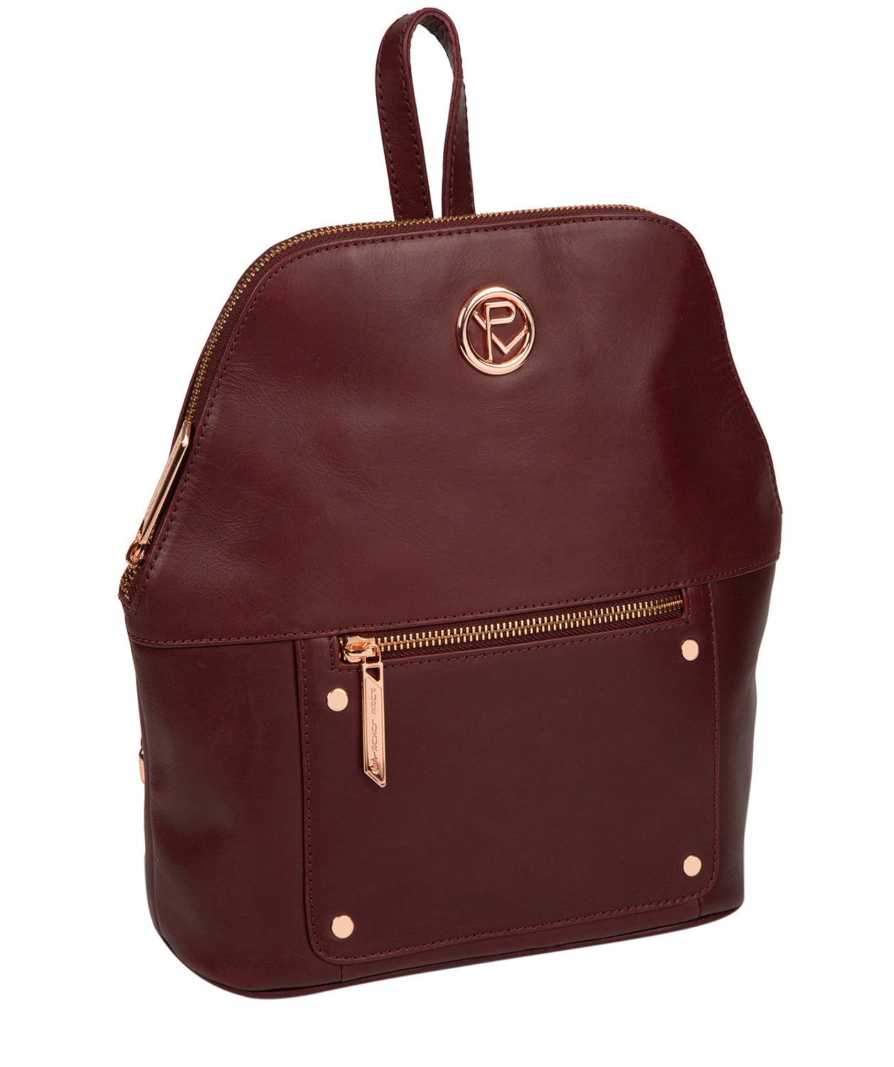 'Rubens' Burgundy Leather Backpack image 5