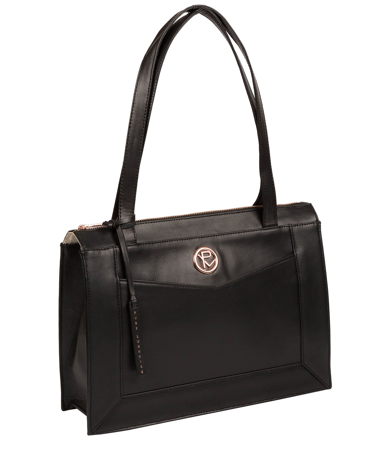 'Zoffany' Black Leather Handbag image 3