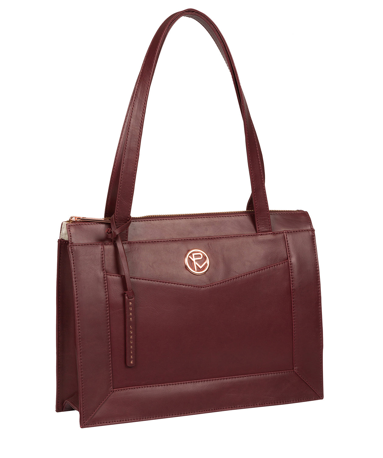 'Zoffany' Burgundy Leather Handbag Pure Luxuries London