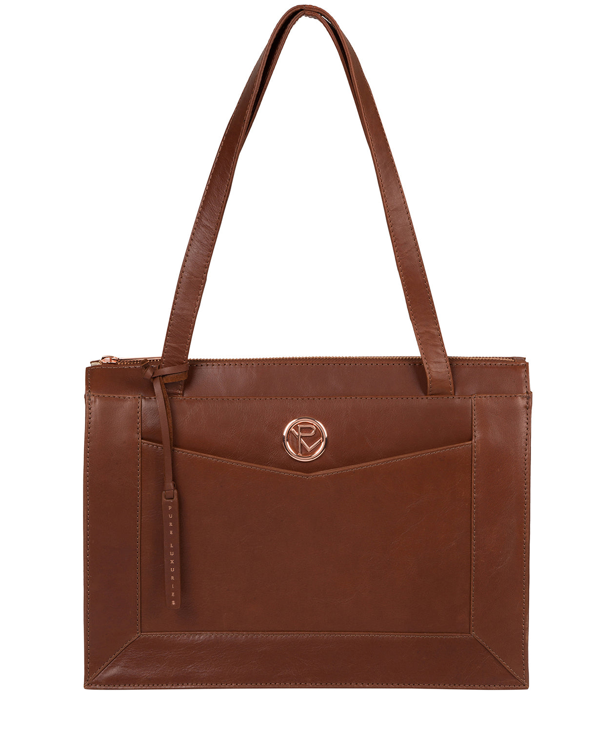 'Zoffany' Cognac Leather Handbag Pure Luxuries London