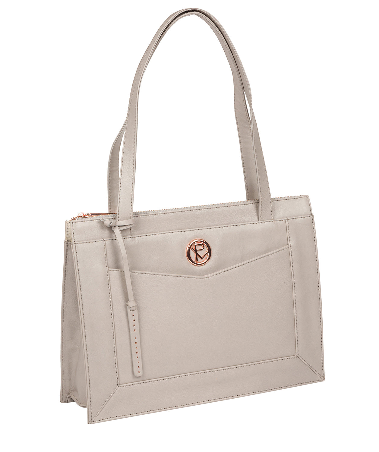 'Zoffany' Grey Leather Handbag image 5