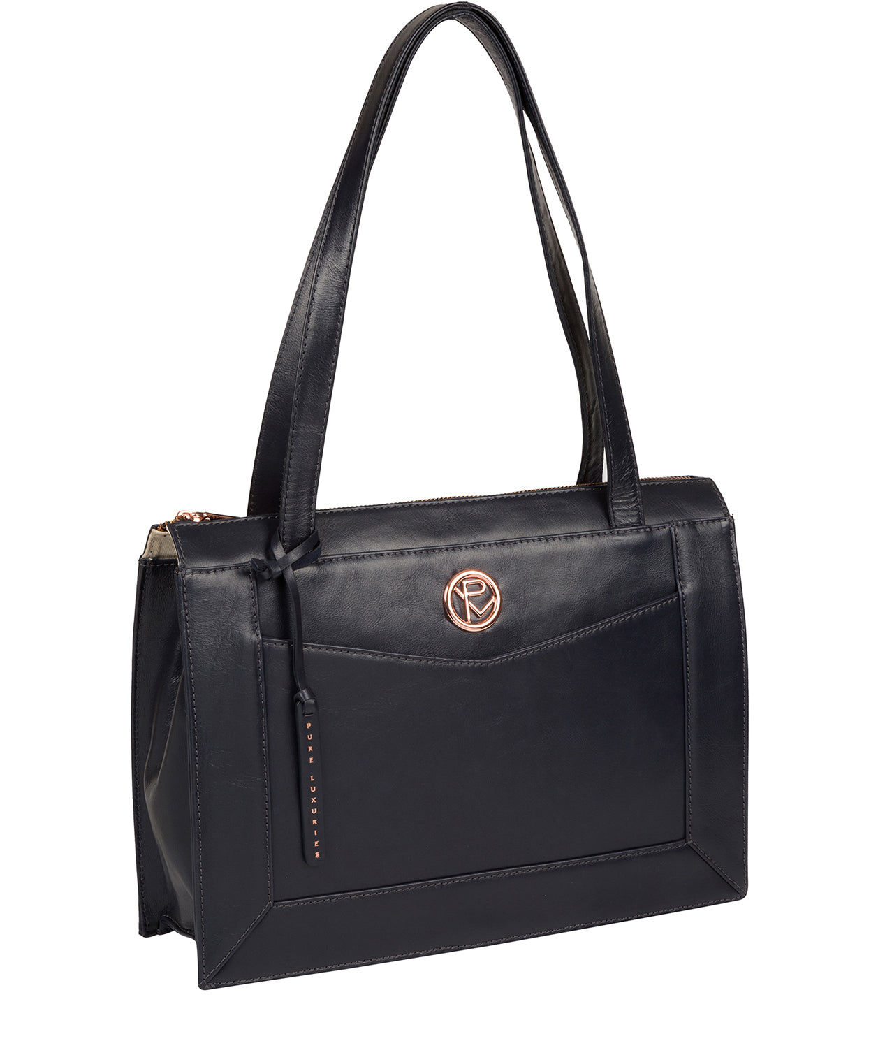 'Zoffany' Navy Leather Handbag image 5