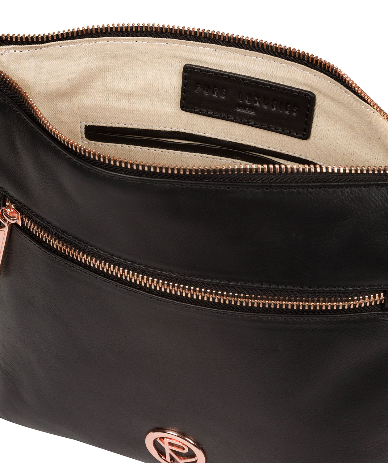 'Byrne' Black Leather Cross Body Bag image 4