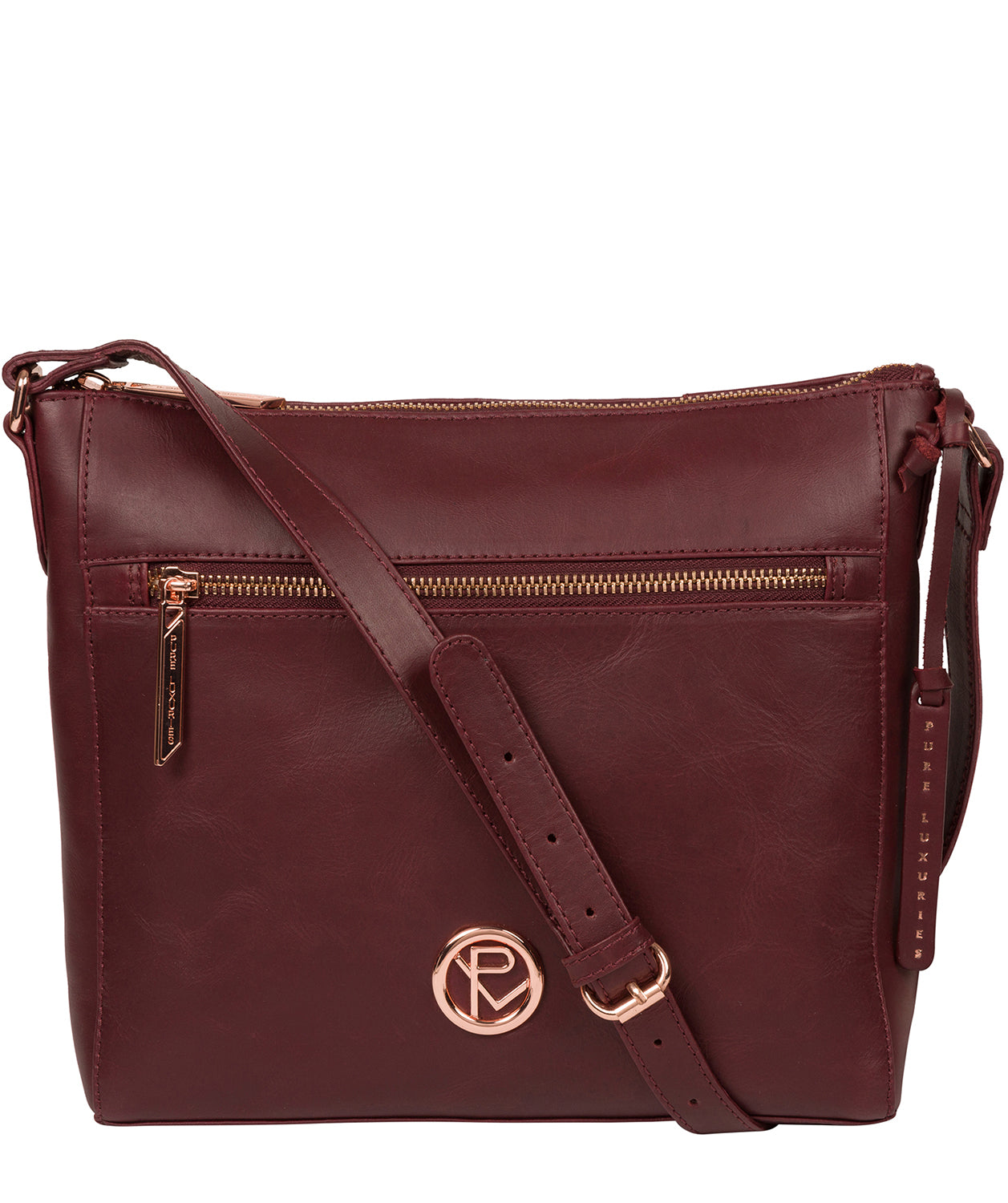 'Byrne' Burgundy Leather Cross Body Bag image 1