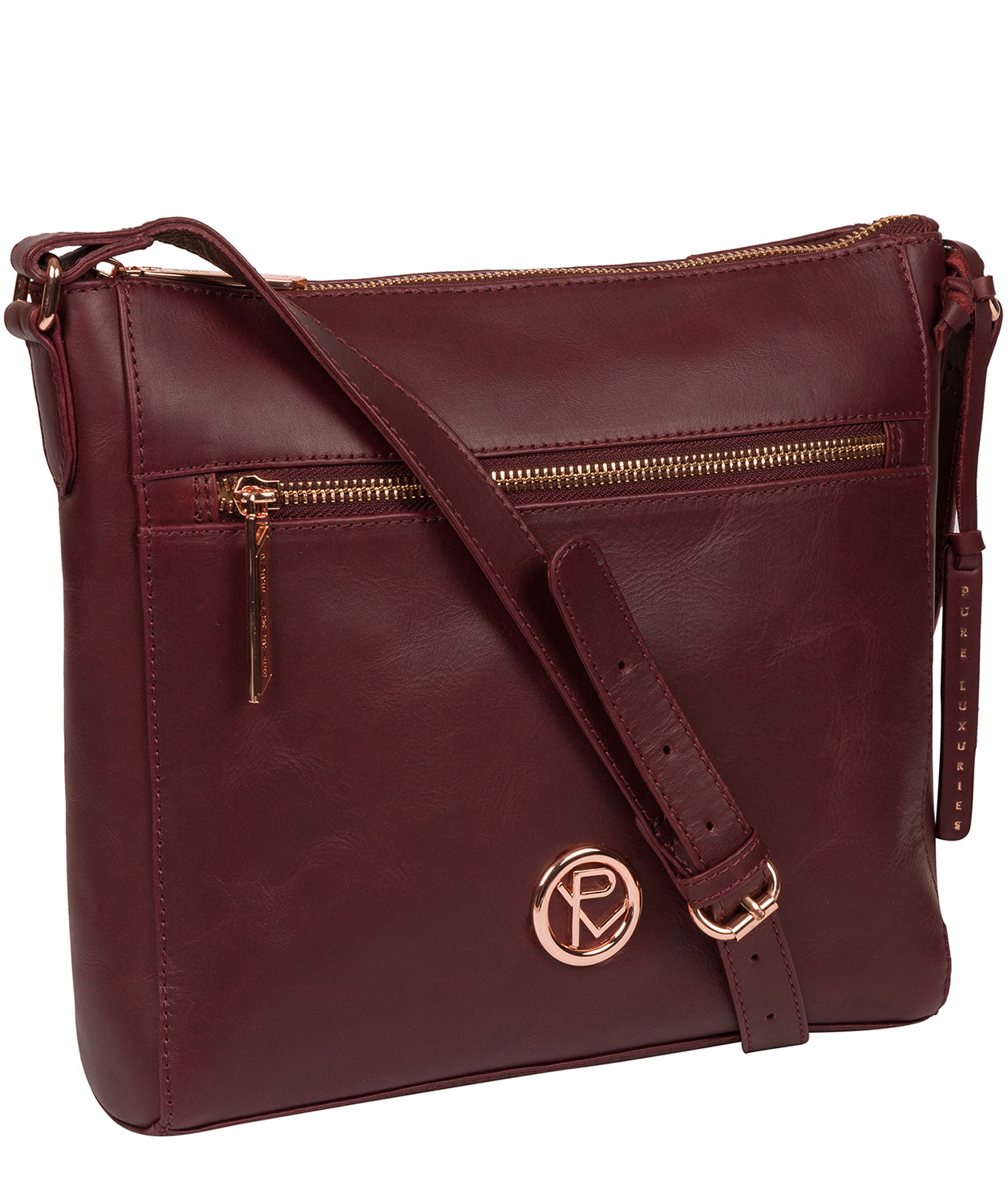 'Byrne' Burgundy Leather Cross Body Bag image 5