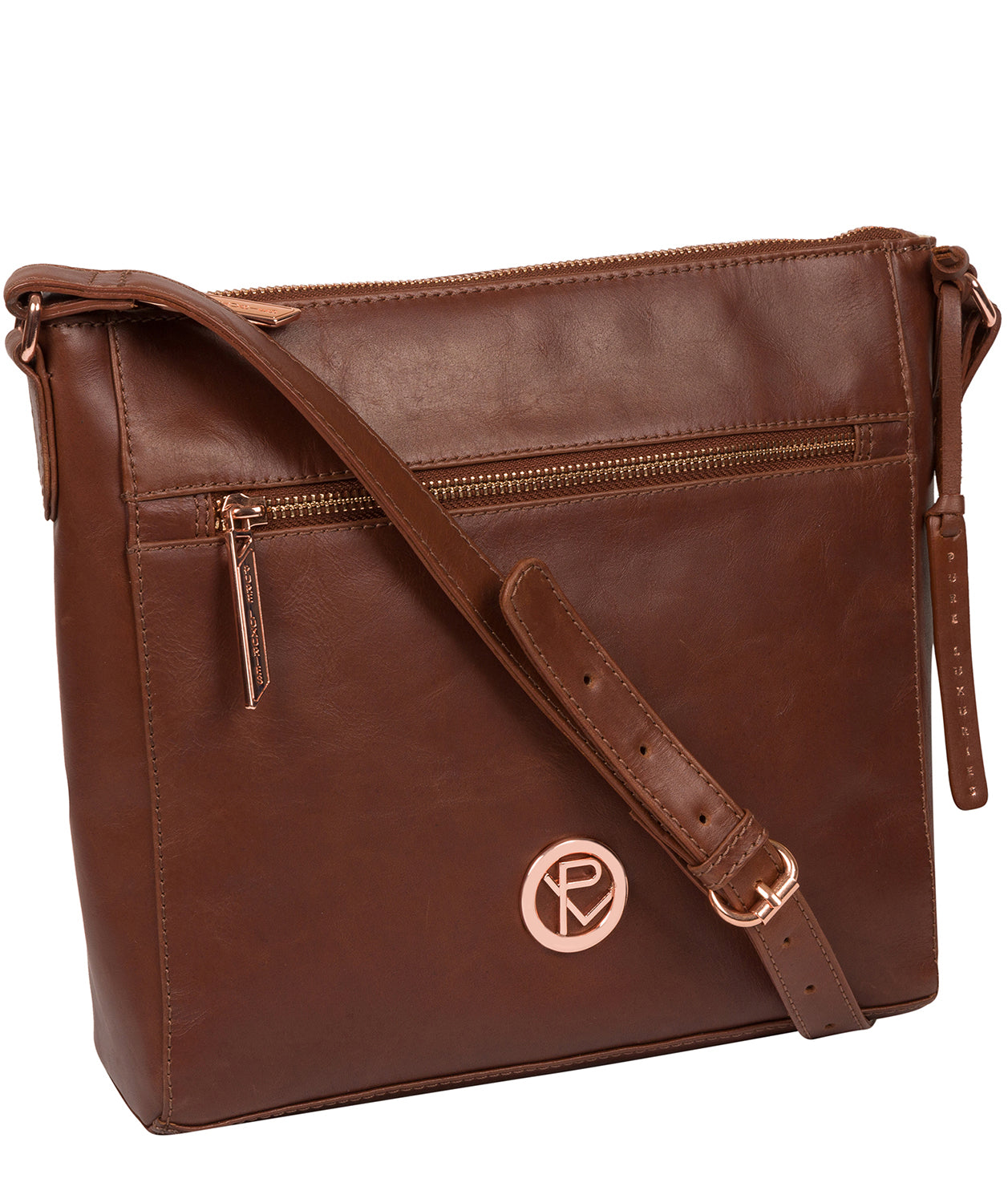 'Byrne' Cognac Leather Cross Body Bag image 5