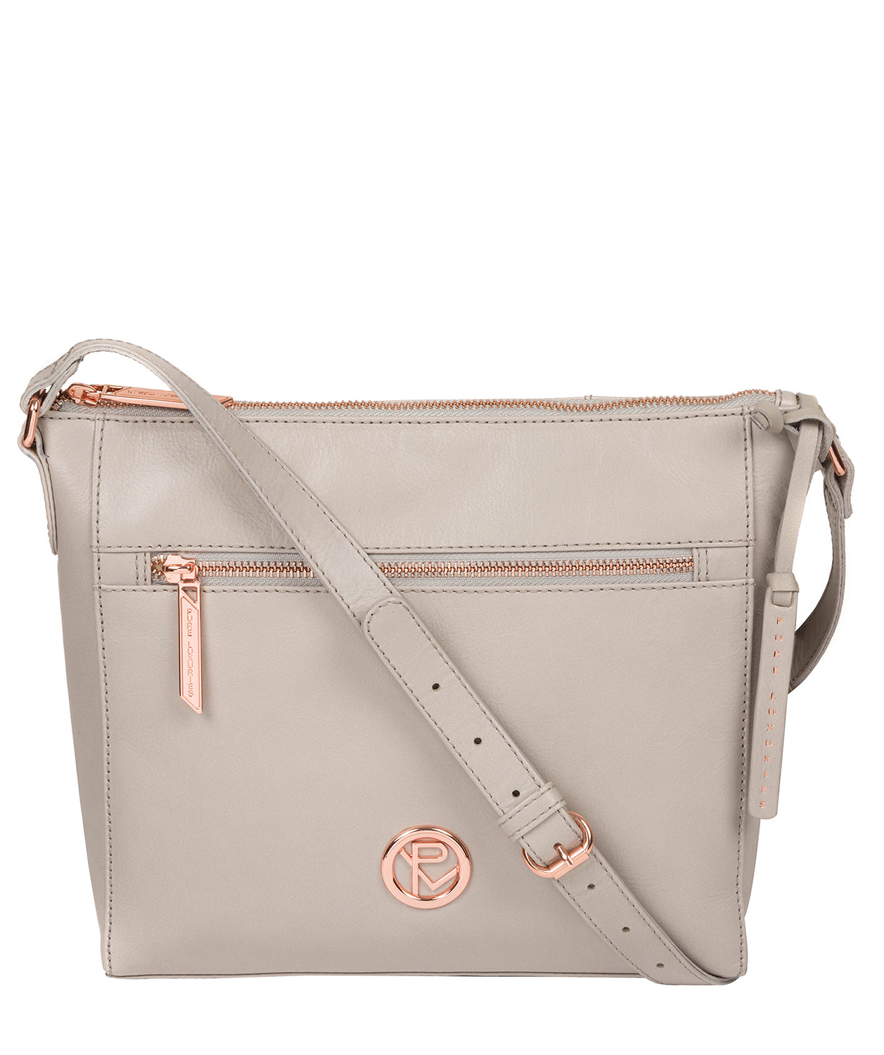 'Byrne' Grey Leather Cross Body Bag image 1