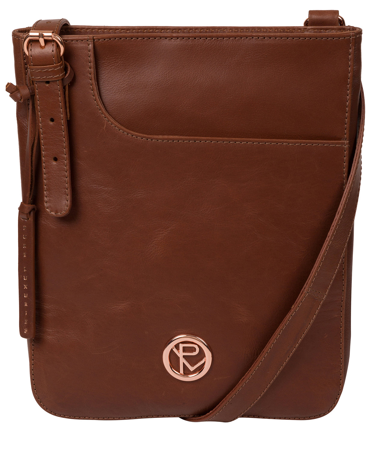 'Kahlo' Cognac Leather Cross Body Bag image 1