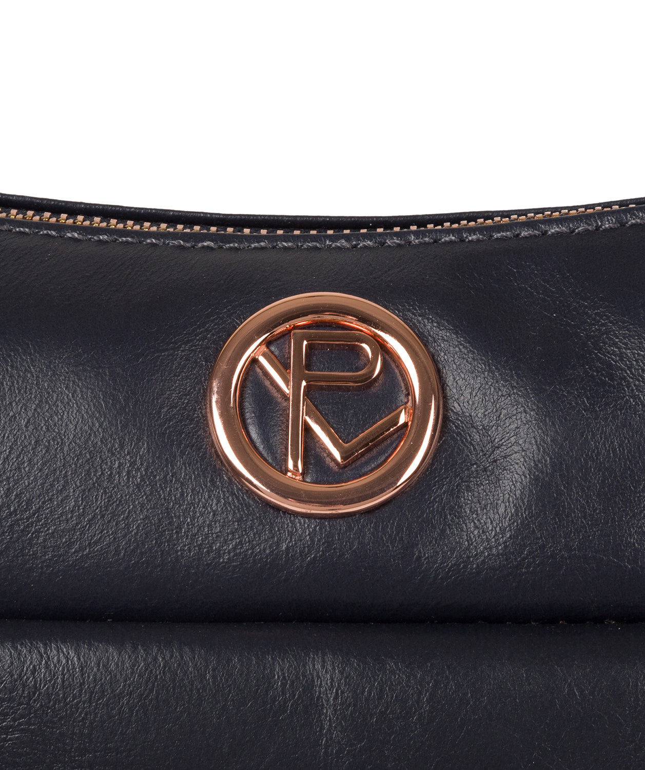 'Monamy' Navy Leather Shoulder Bag Pure Luxuries London