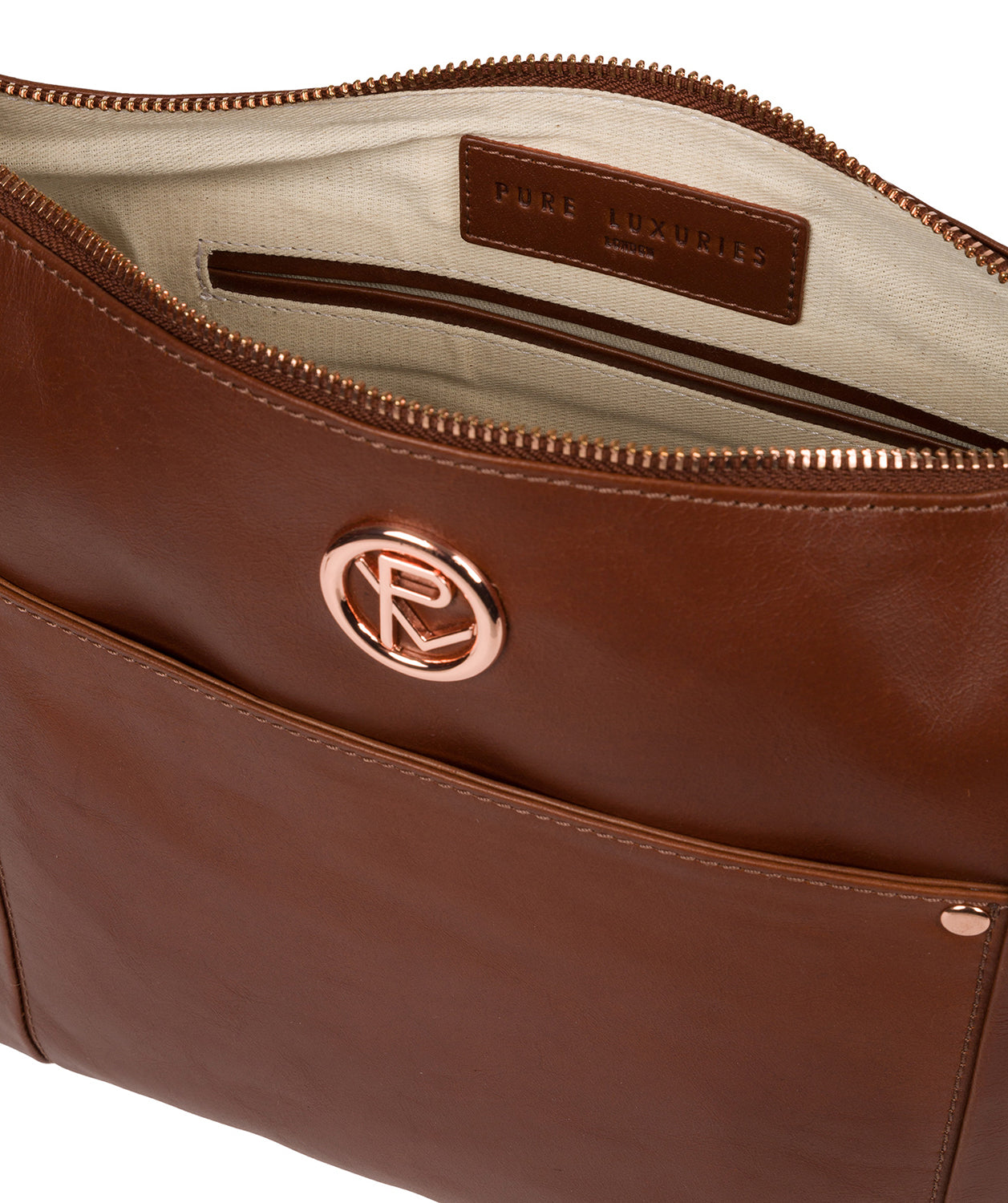 'Miro' Cognac Leather Shoulder Bag image 4