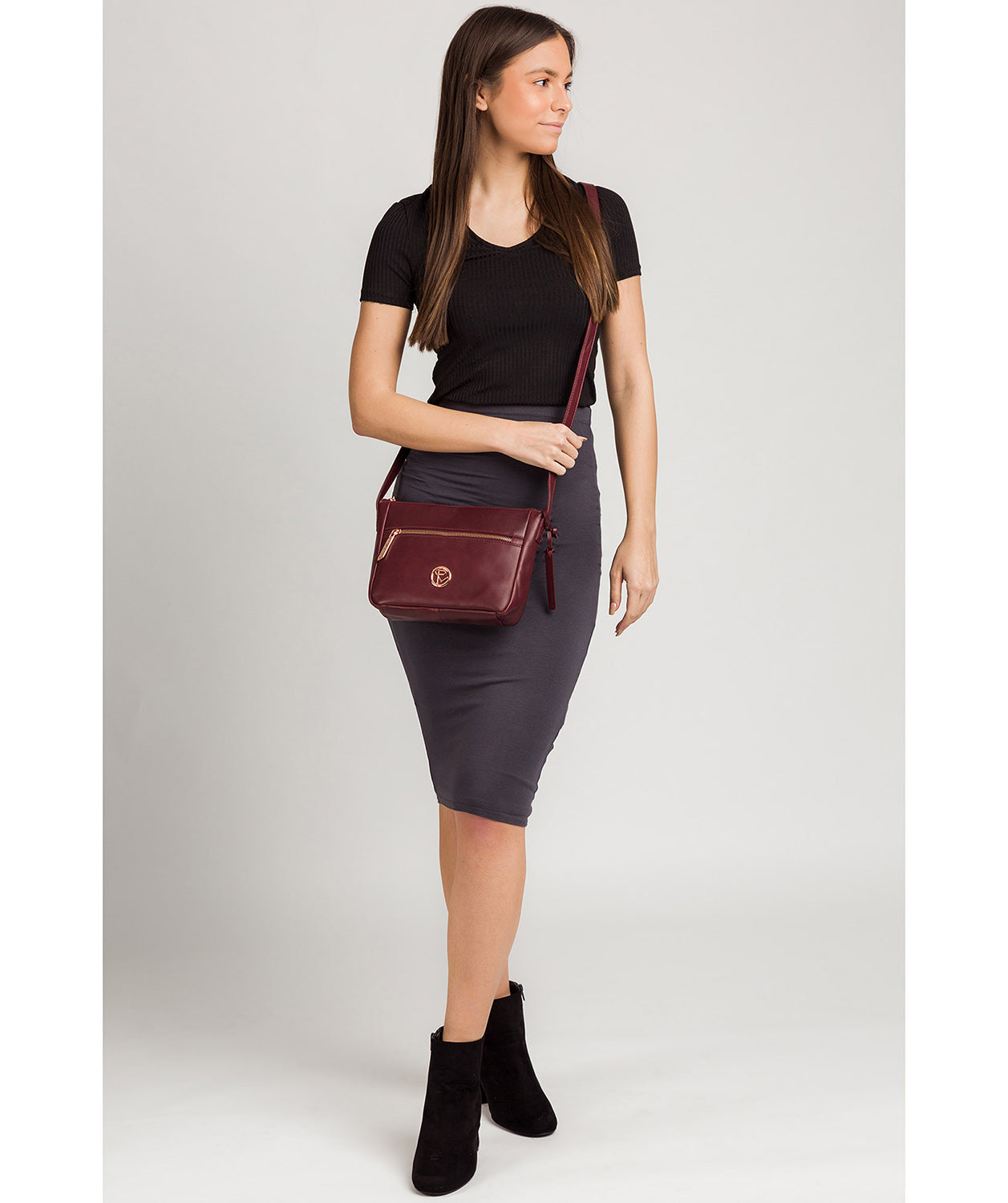 'Matisse' Burgundy Leather Cross Body Bag image 2