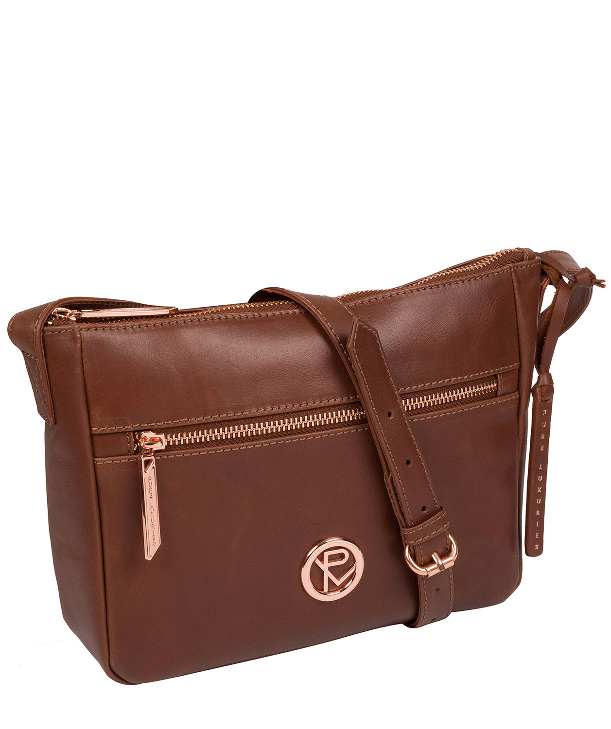 'Matisse' Cognac Leather Cross Body Bag image 5