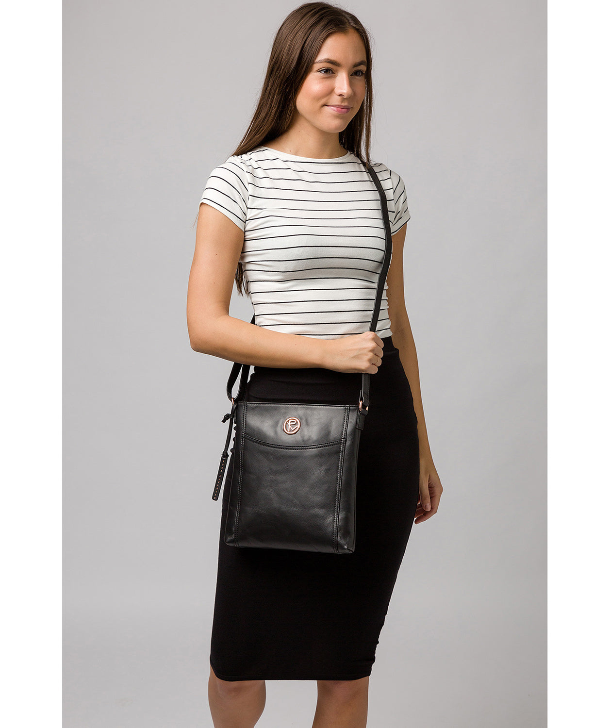 'Gilpin' Black Leather Cross Body Bag image 2