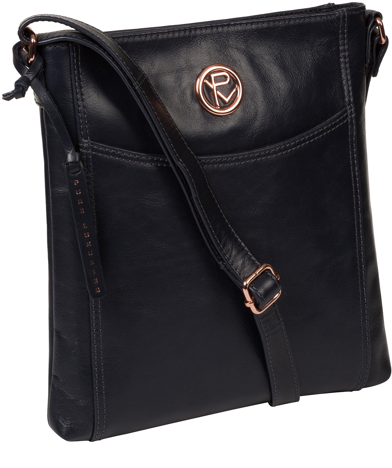 'Gilpin' Navy Leather Cross Body Bag image 5