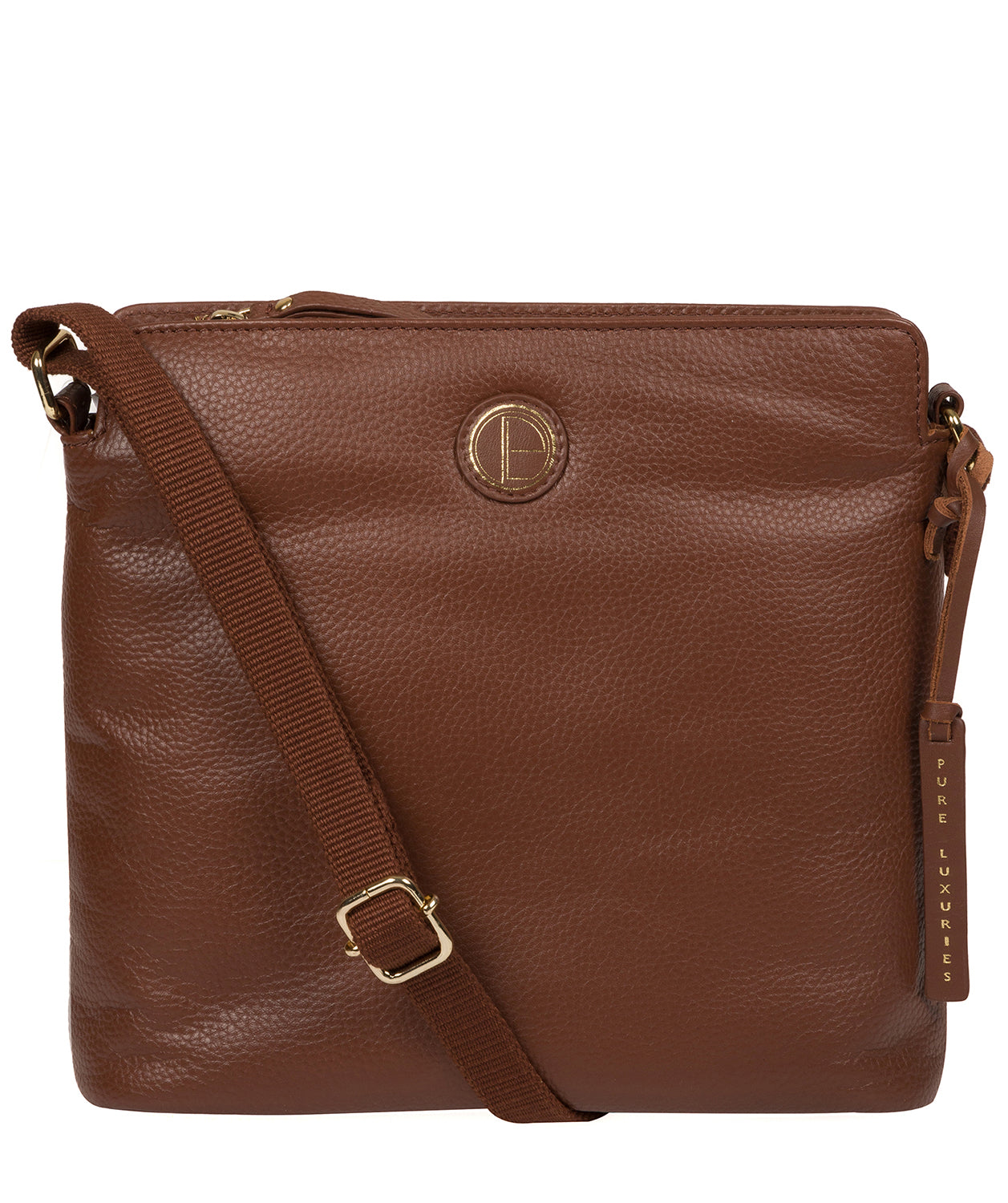 'Holly' Dark Tan Leather Cross Body Bag image 1