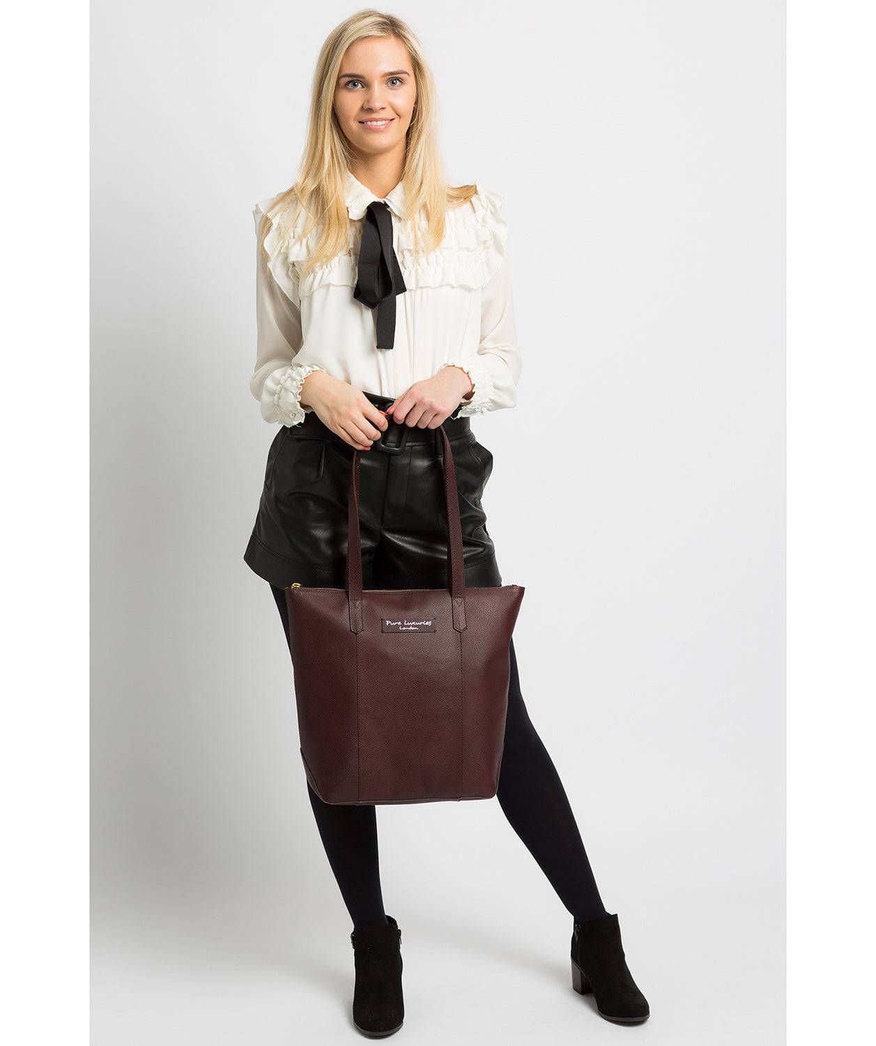 'Blendon' Oxblood Leather Tote Bag image 2