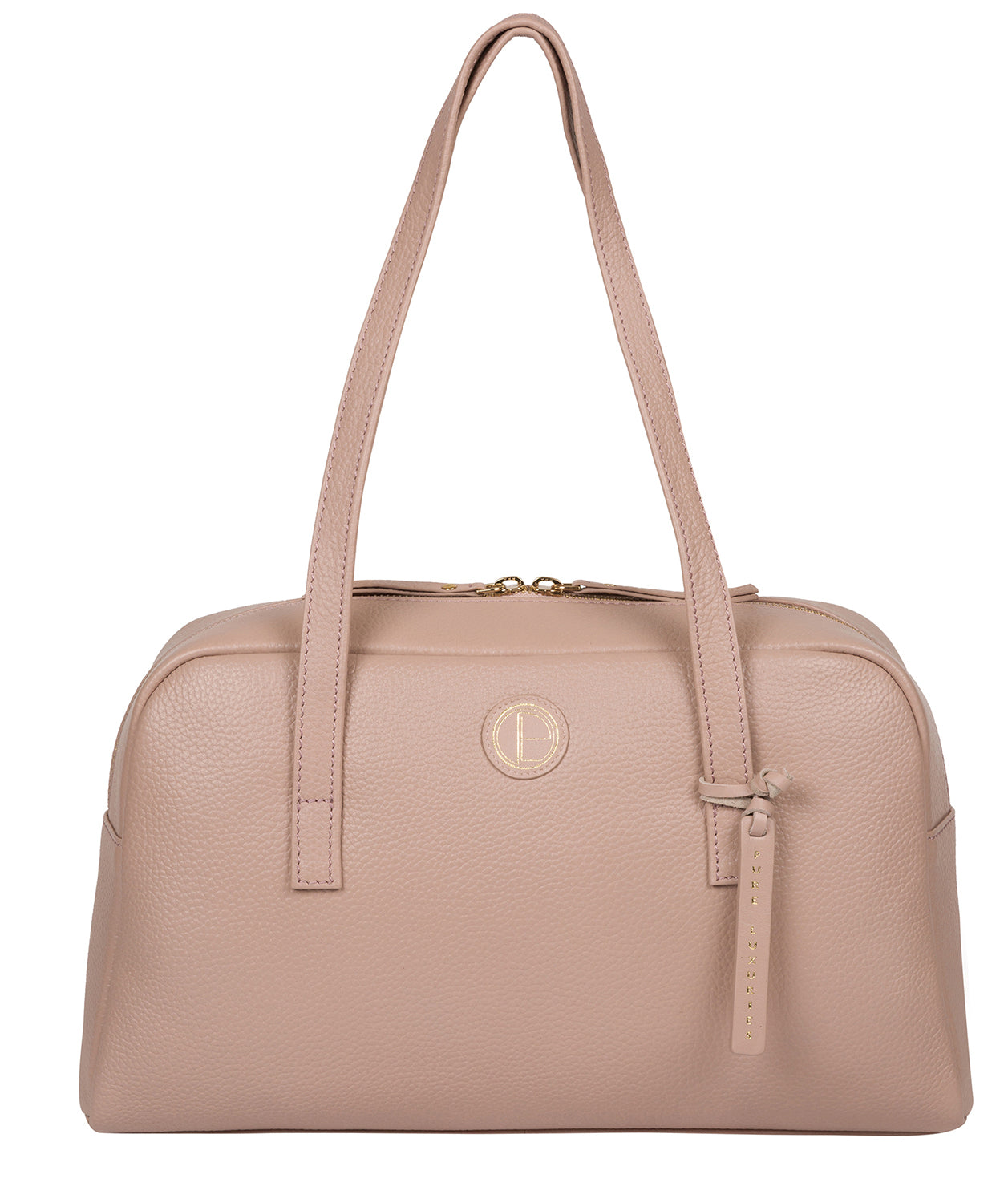 'Pitunia' Metallic Blush Pink Leather Handbag image 1