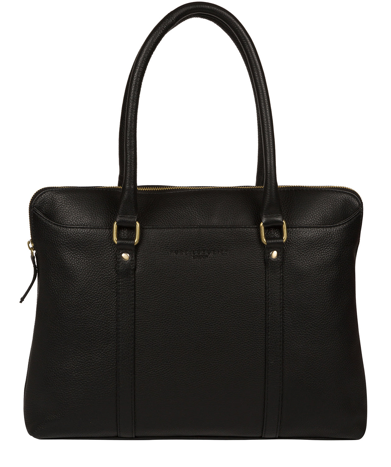 'Clio' Black Leather Workbag