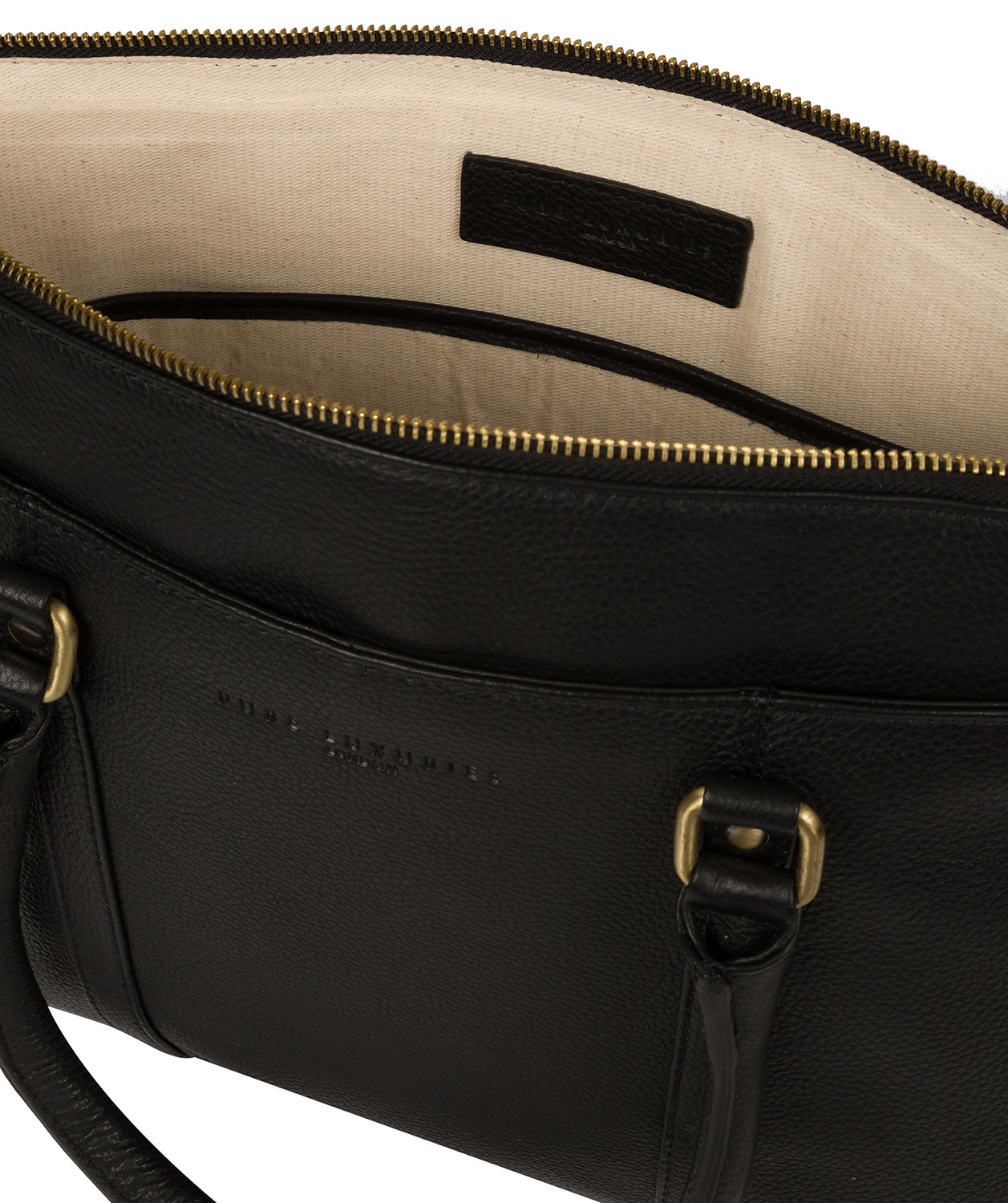 'Clio' Black Leather Workbag