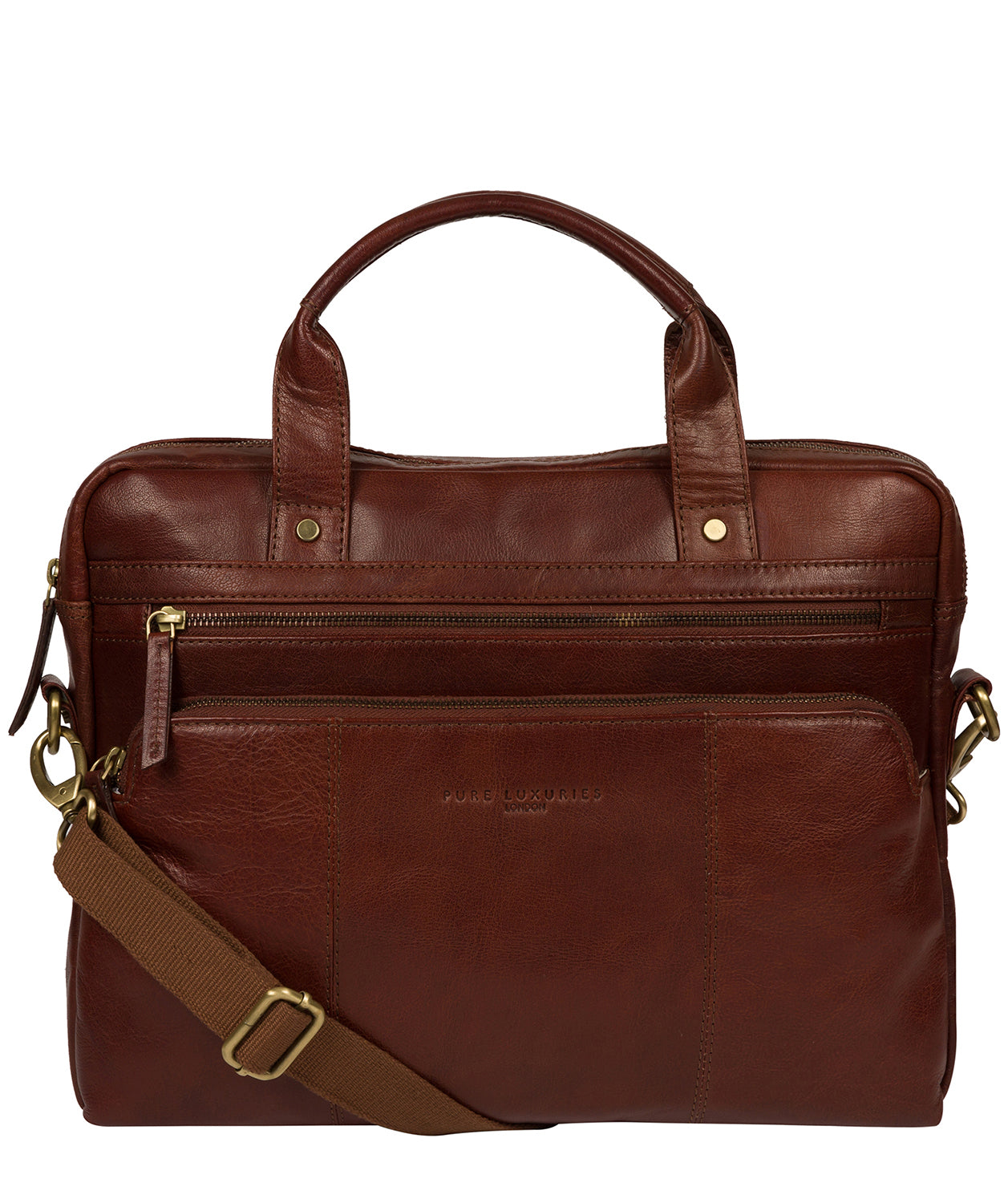 'Athenia' Chestnut Leather Workbag