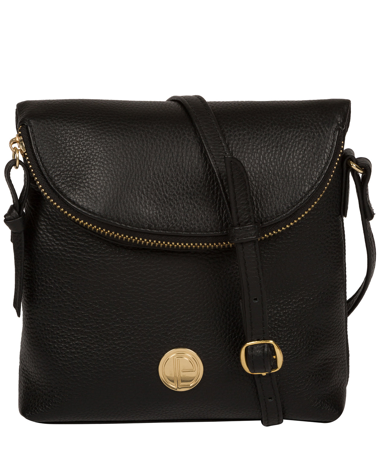 'Elfin' Black Leather Cross Body Bag image 1