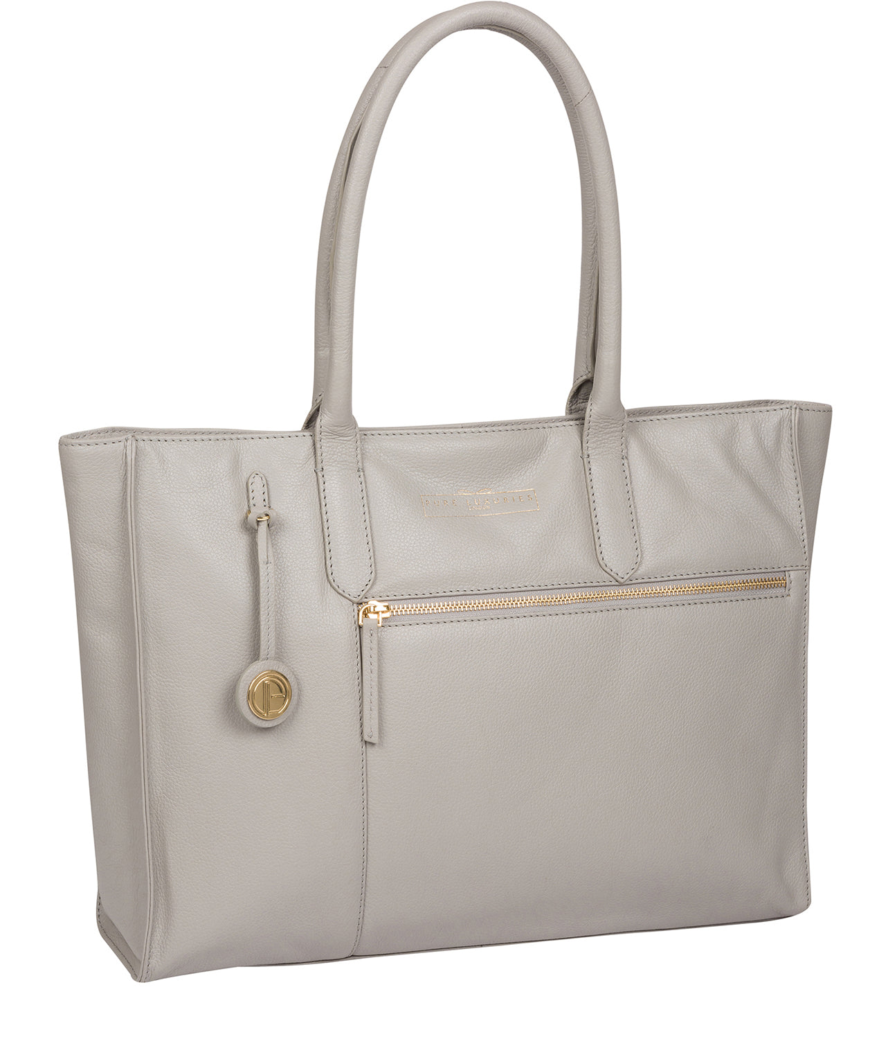 'Buckingham' Grey Leather Tote Bag