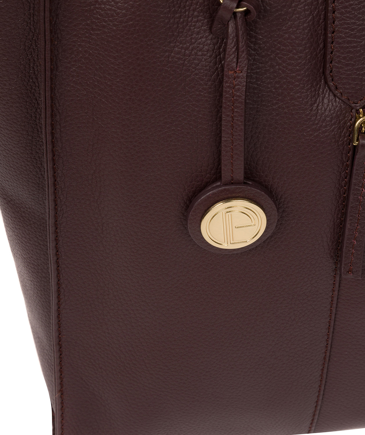 'Buckingham' Plum Leather Tote Bag