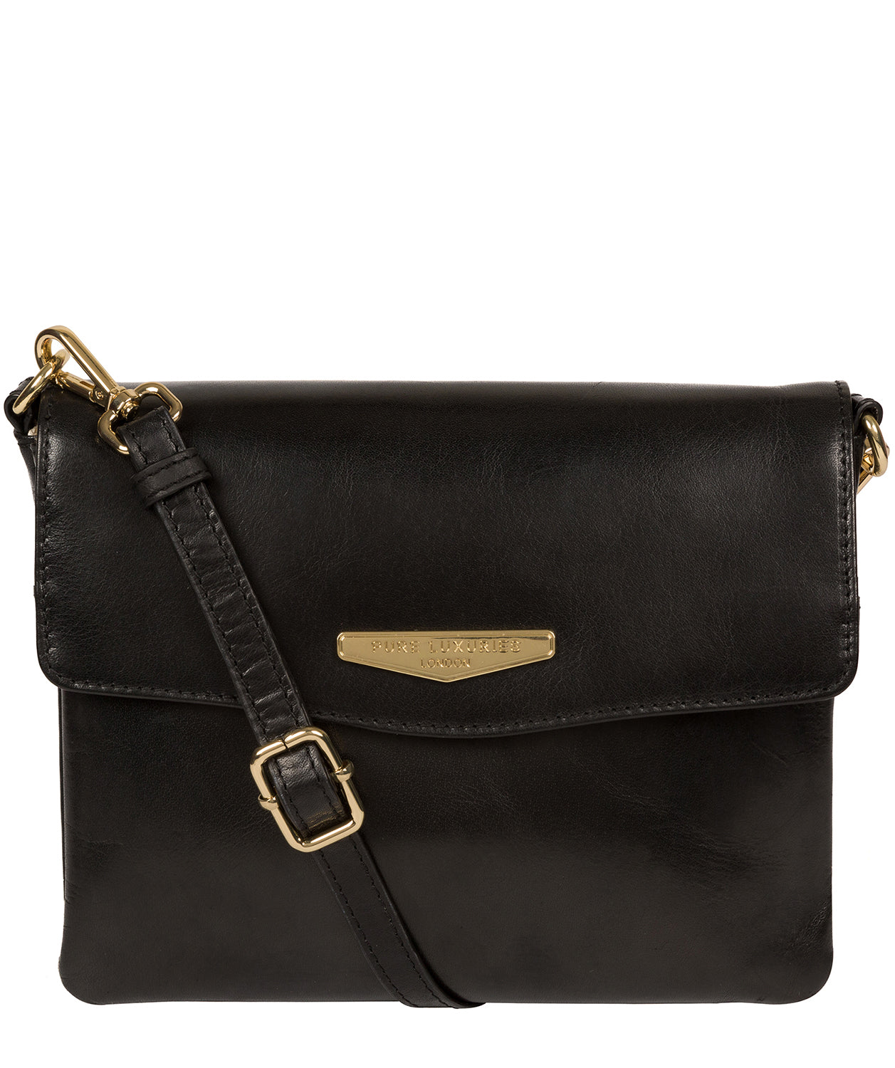 'Valeria' Black Leather Cross Body Bag image 1